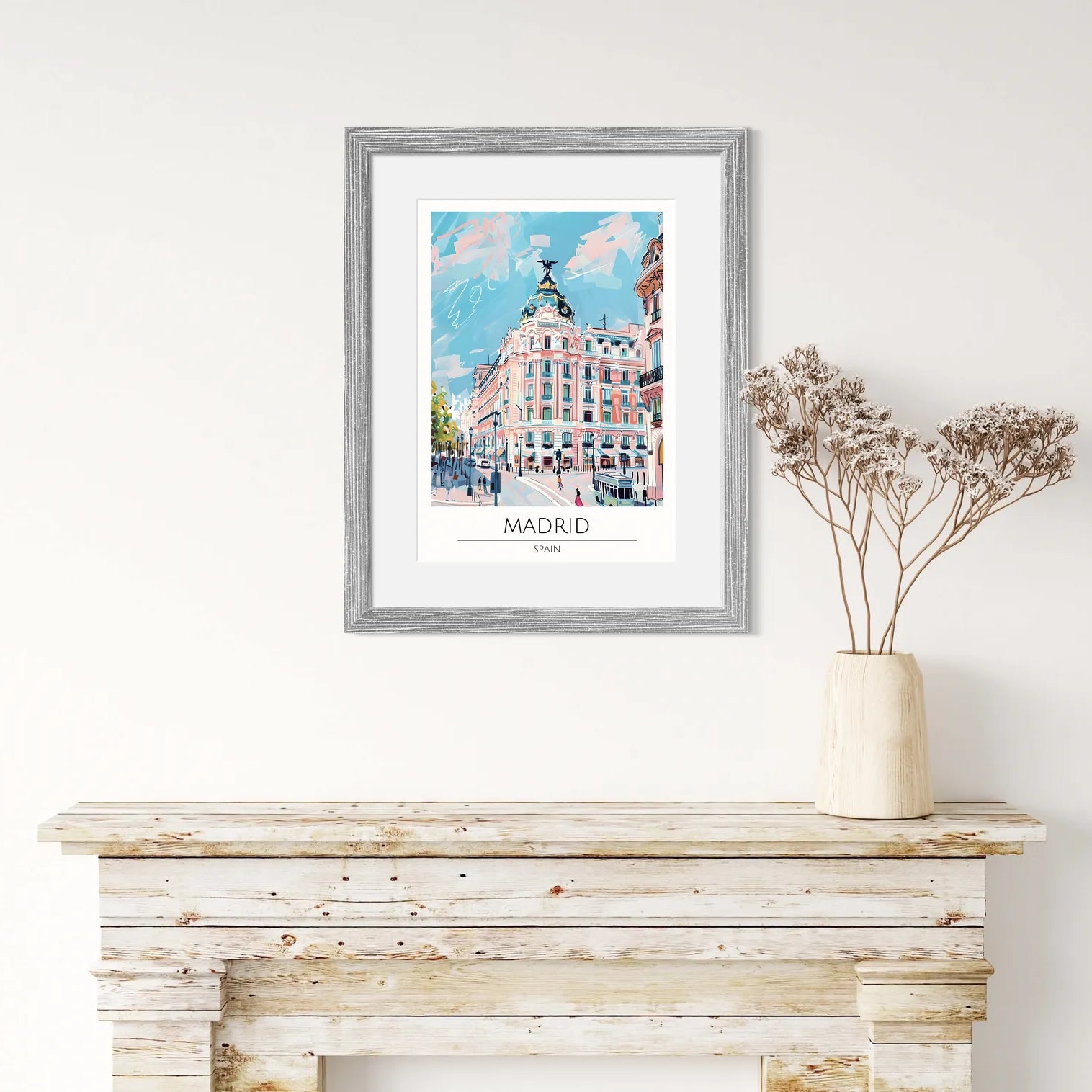 Madrid Cityscape Art Print - Iconic Spanish Architecture and Urban Vibes