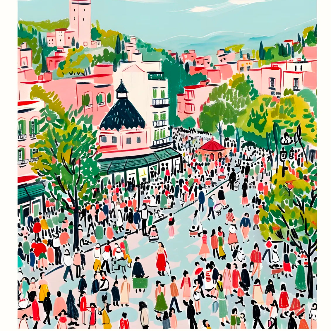 Marrakech Market Scene Art Print 3