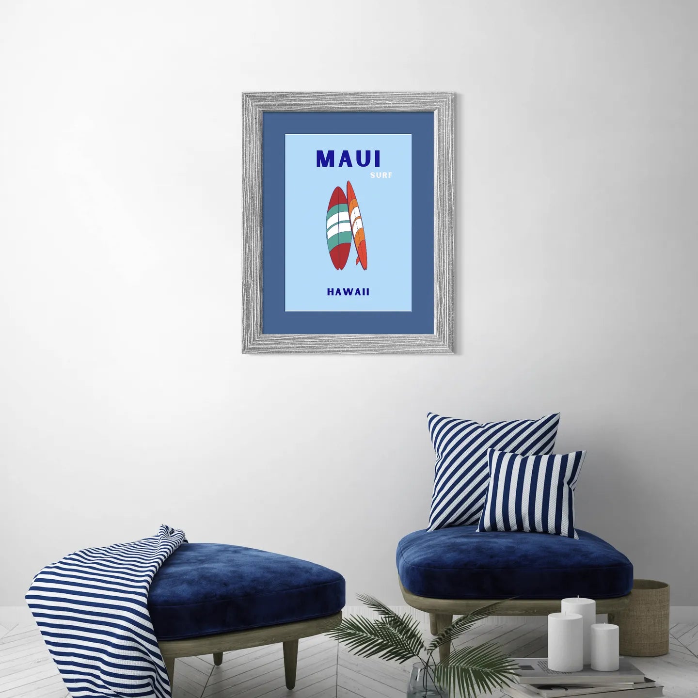Maui Surfboard Beach Art Print