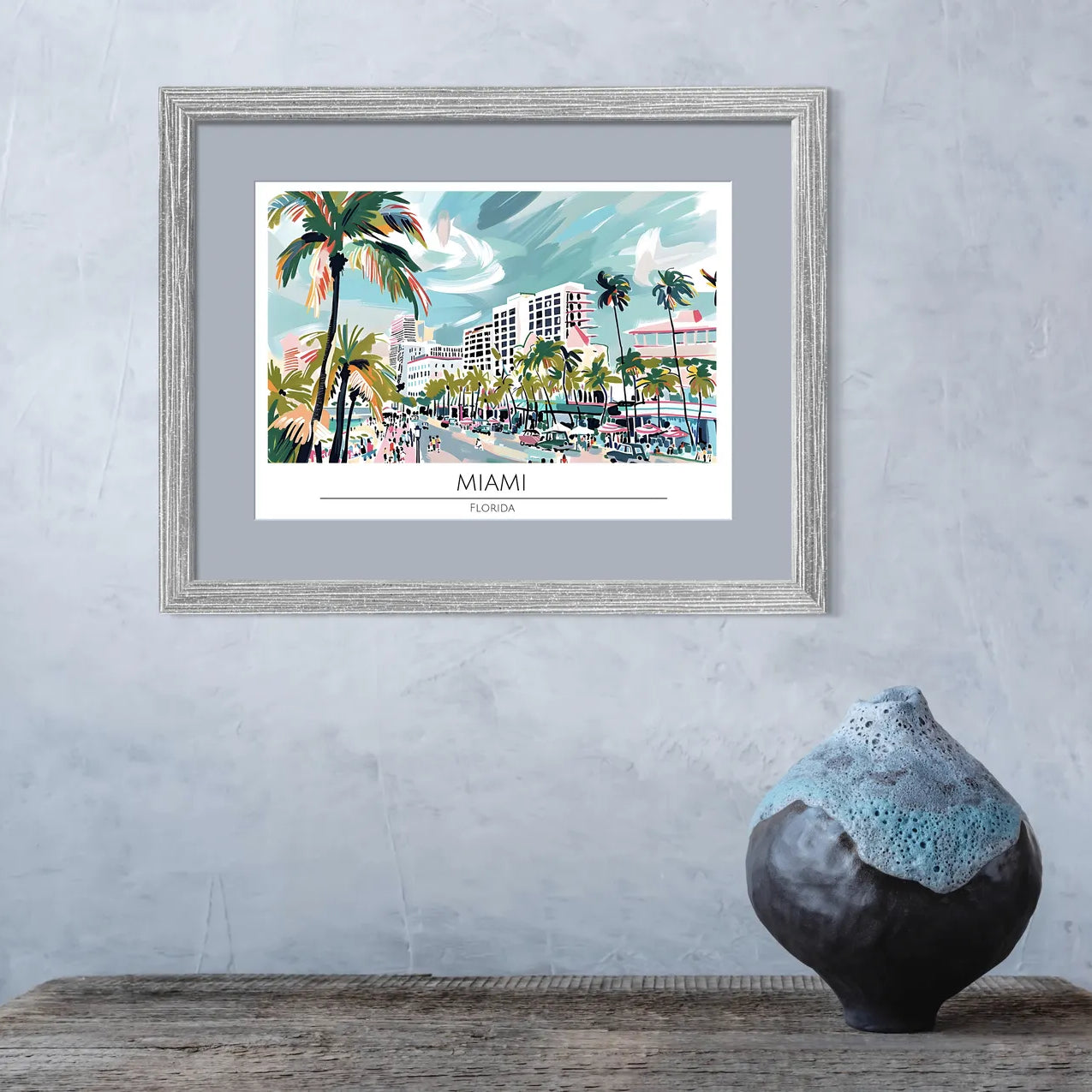 Vibrant Miami Beachfront - Florida Art Print