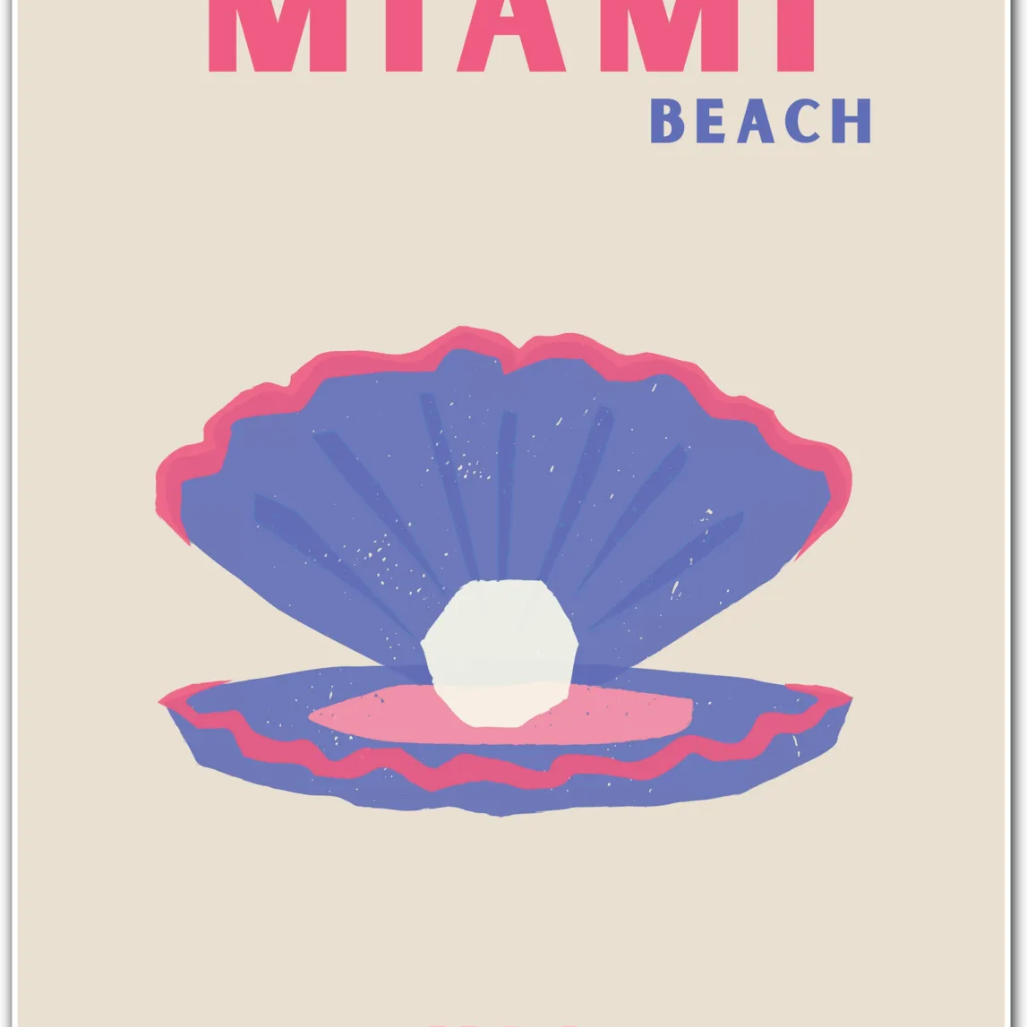 Miami Beach Pearl Coastal Art Print