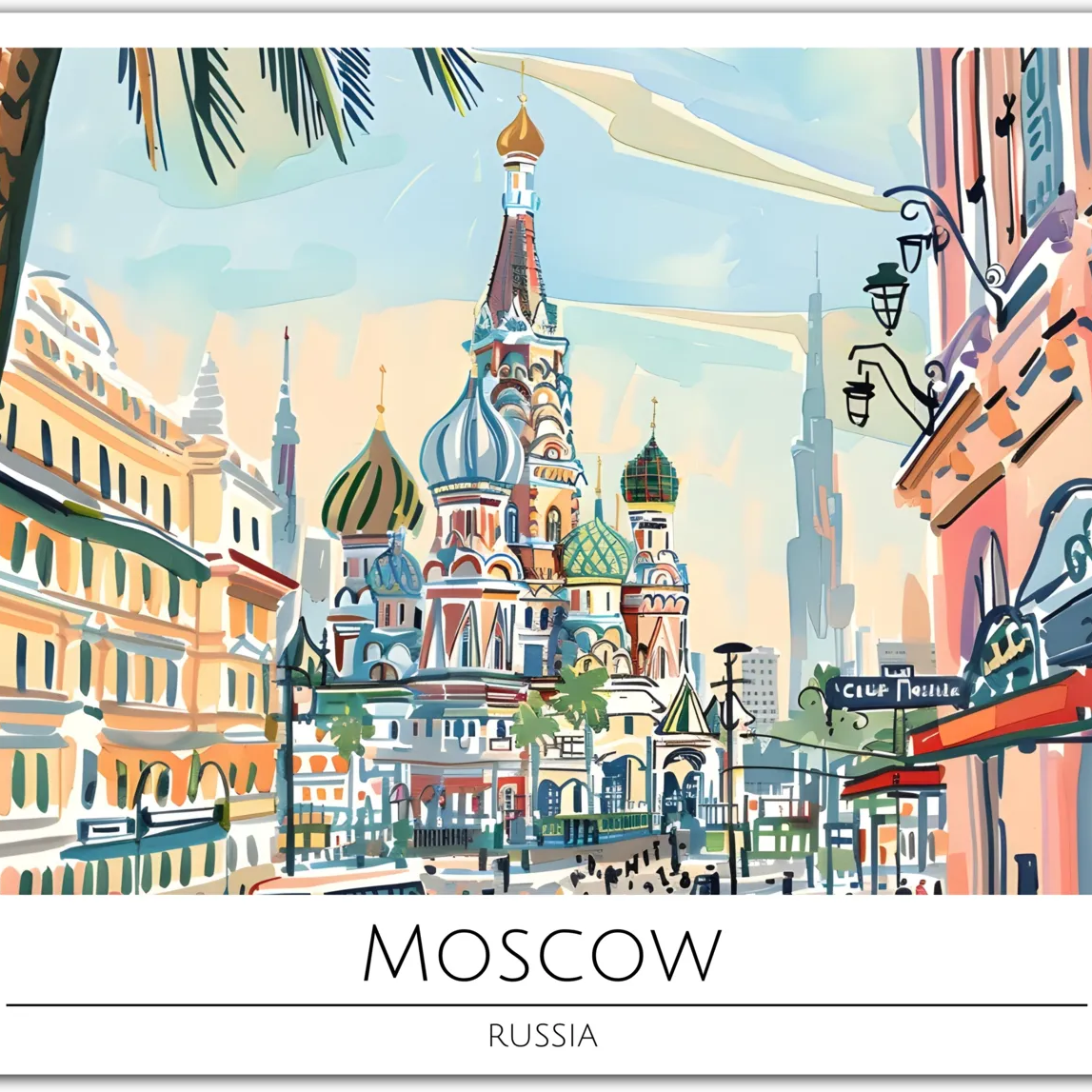 Majestic St. Basil's Cathedral - Moscow Cityscape Art Print