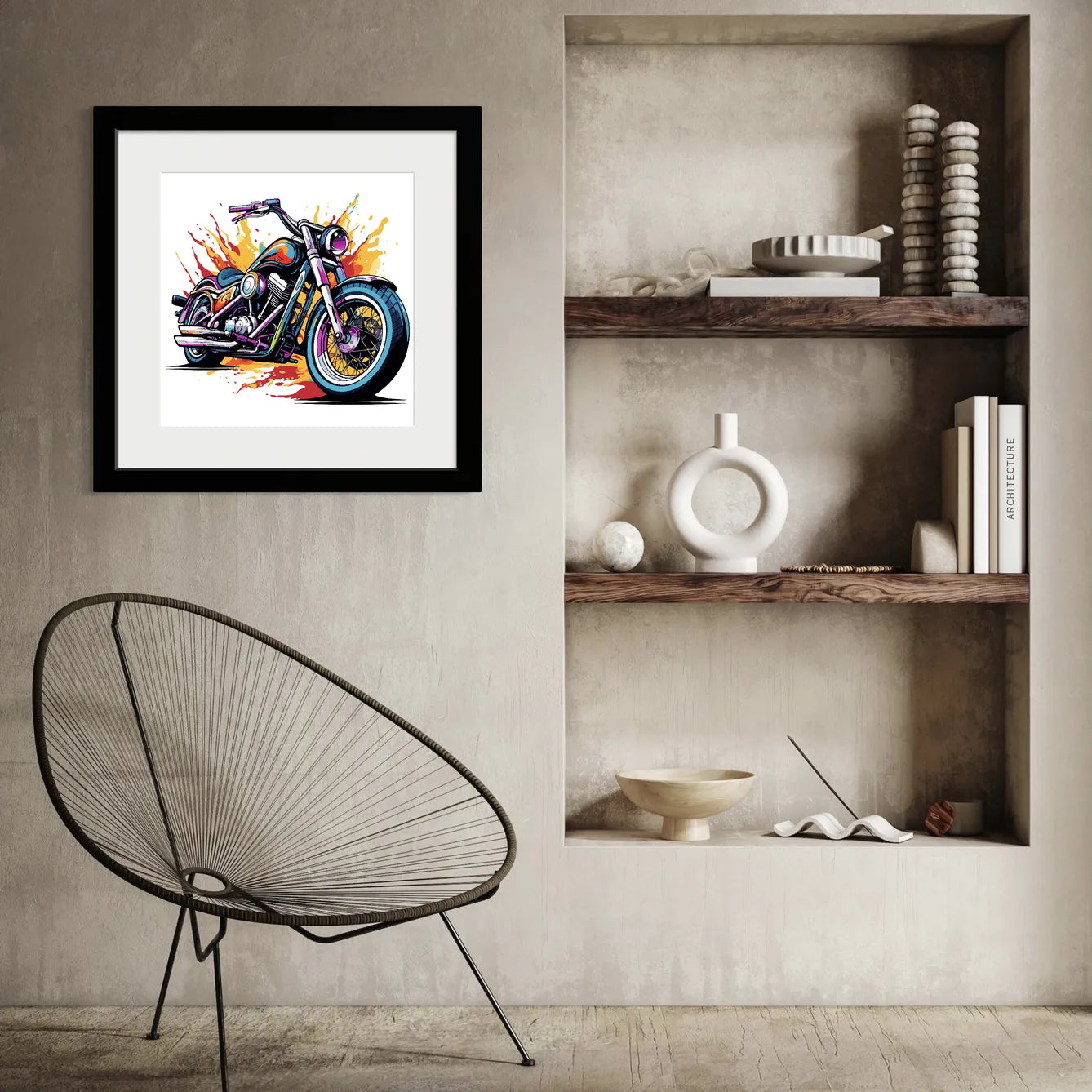 Awesome Motorbike In A Paint Explosion Design 2