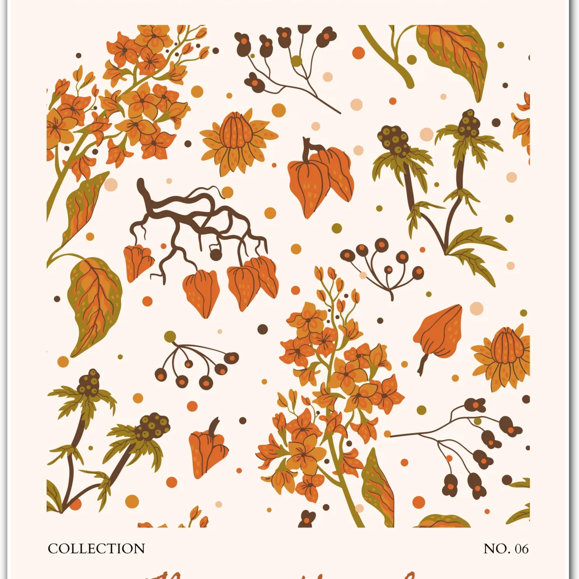 New York Flower Market Art Print – Autumn Florals in Burnt Orange & Ochre