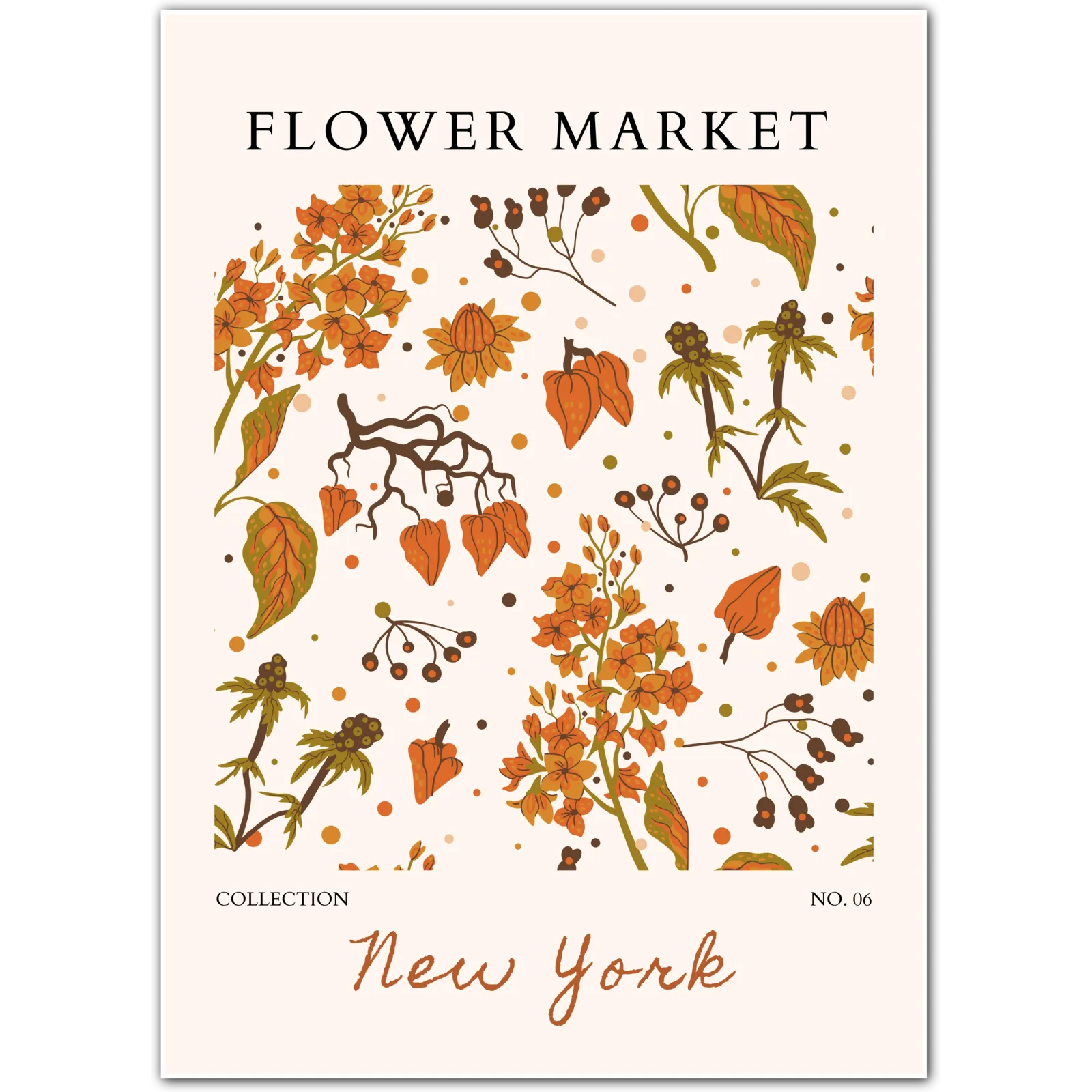 Amber Botanicals of Autumn – New York City Wall Art