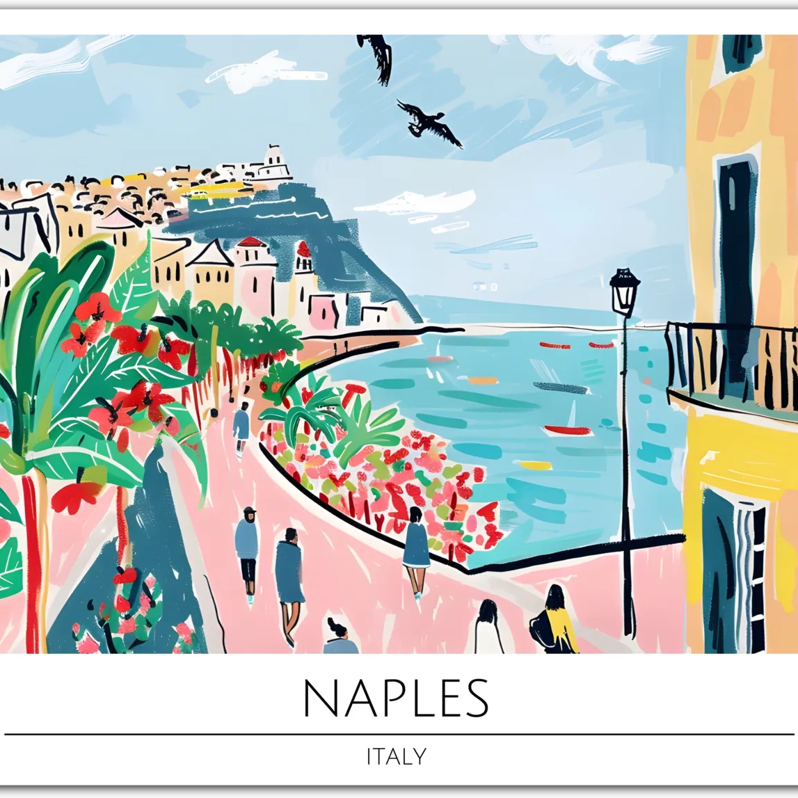 Charming Naples Coastline - Italy Coastal Art Print