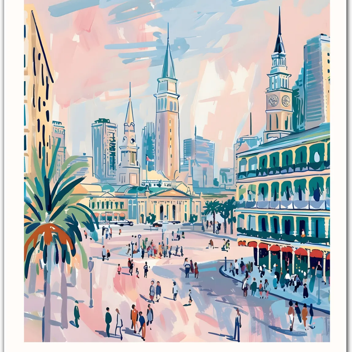 New Orleans Art Print - Lively Views of the French Quarter