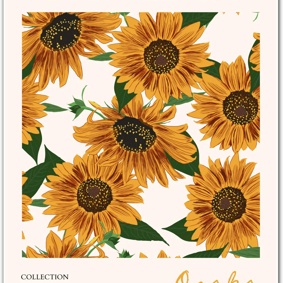 Burnt Gold Petals – Osaka Sunflower Illustration