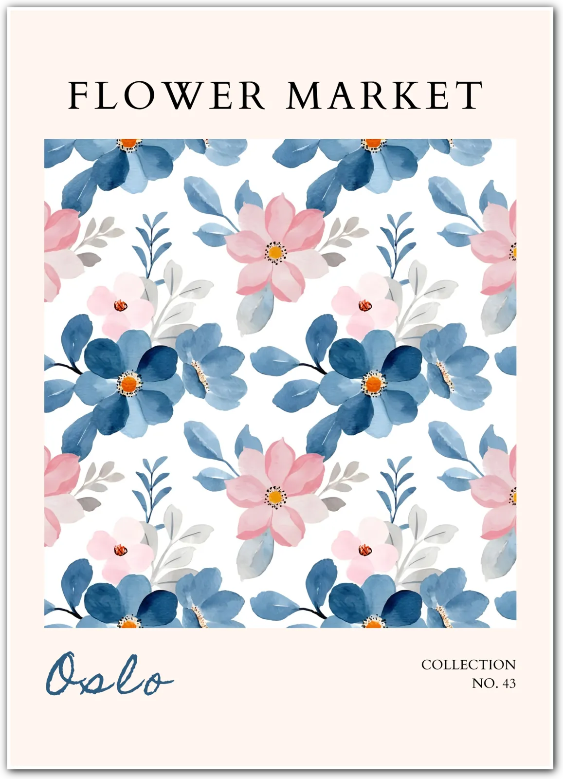 Blush & Blue Whimsy – Oslo Soft Floral Watercolour