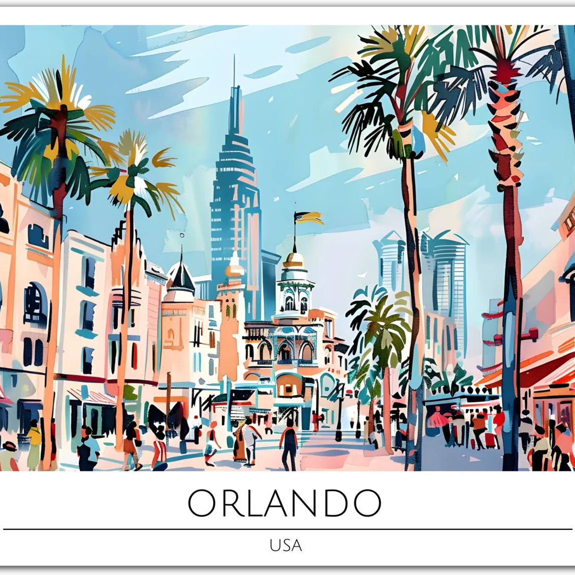 Orlando Cityscape - Florida Urban Art Print