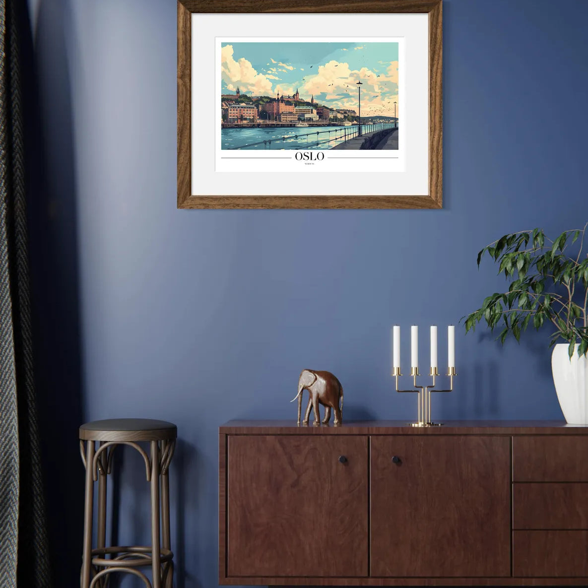 Oslo Norway Art Print with Waterfront