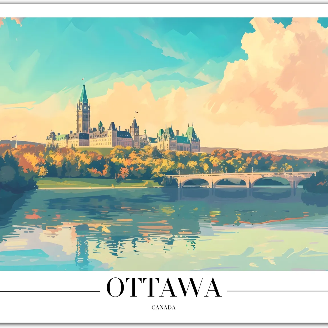 Ottawa Canada Art Print with Parliament Hill
