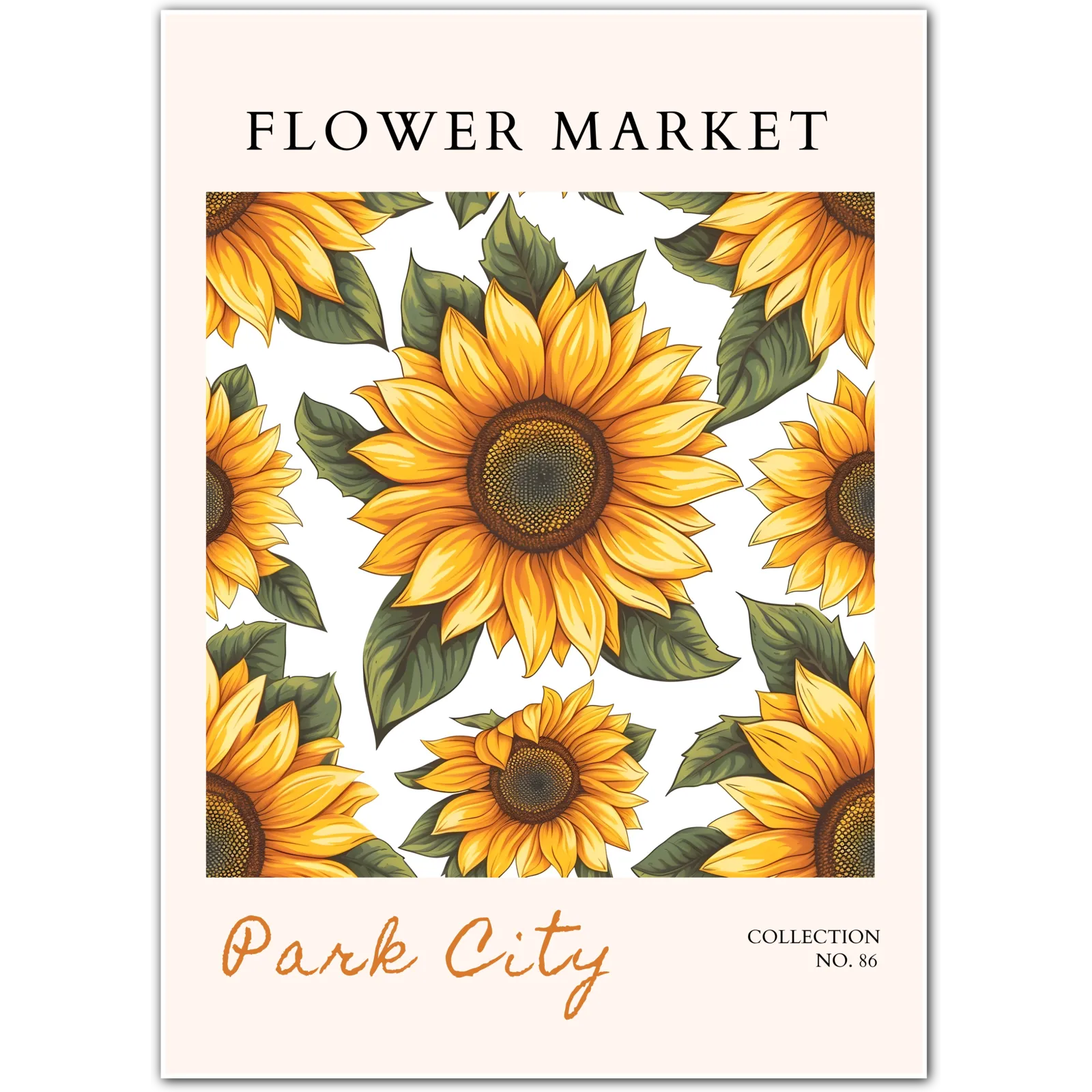 Golden Bloom Cluster – Park City Sunflower Art Print