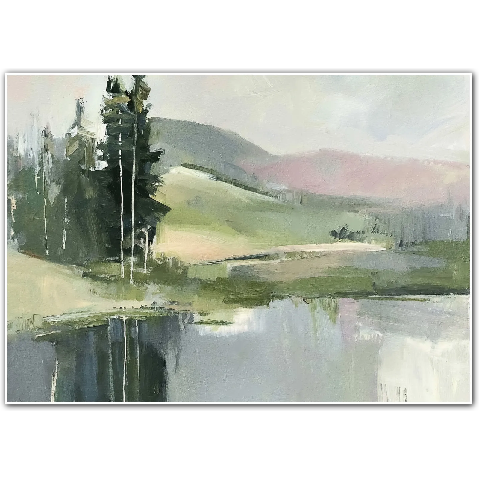 Reflections Near the Pines – A Still Countryside Mirror