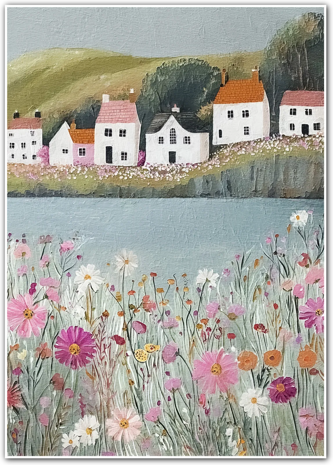 Riverbank Serenity – Floral Waterside Hamlet