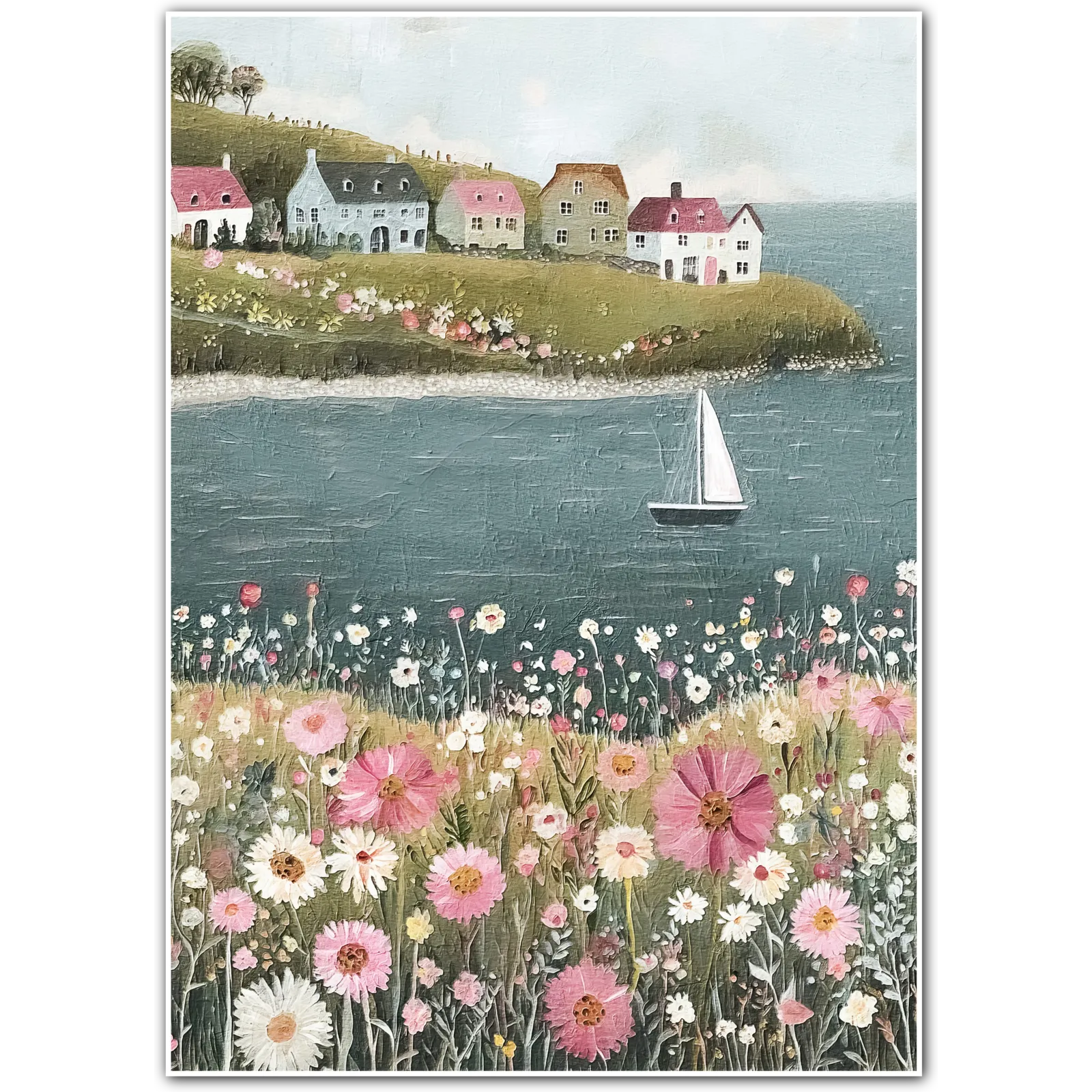 Blossom Bay – Sailboat by the Meadow Edge
