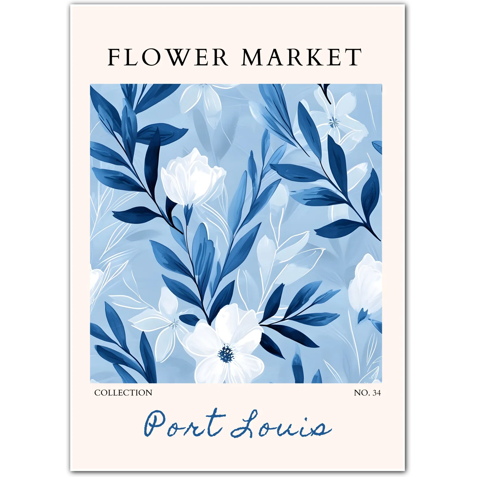 Botanical Blues – Port Louis Watercolour Floral Art