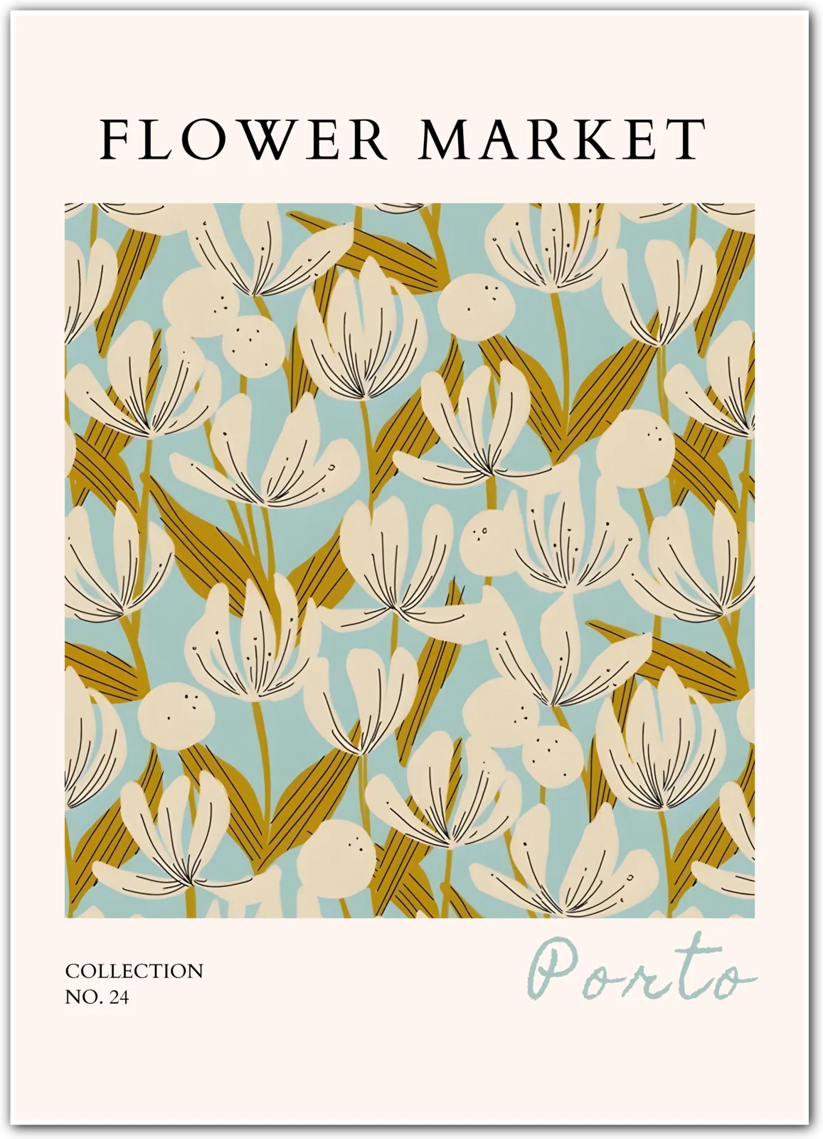 Retro Tulip Garden – Porto Abstract Botanical Print