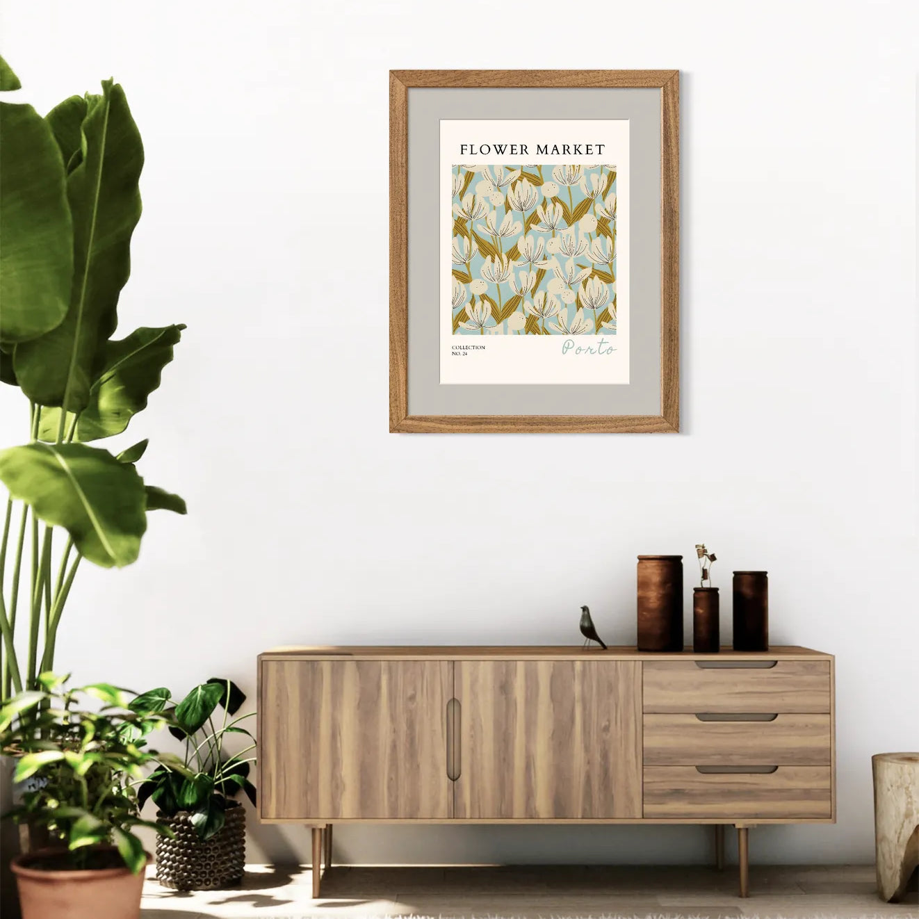 Retro Tulip Garden – Porto Abstract Botanical Print