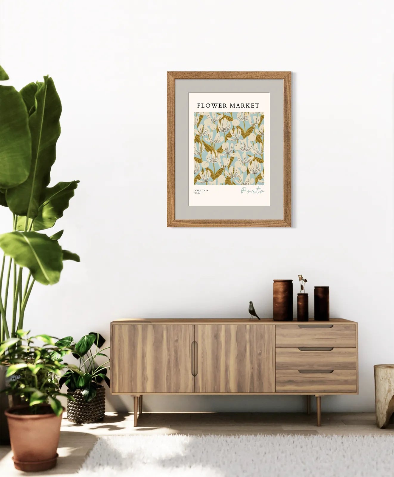 Retro Tulip Garden – Porto Abstract Botanical Print