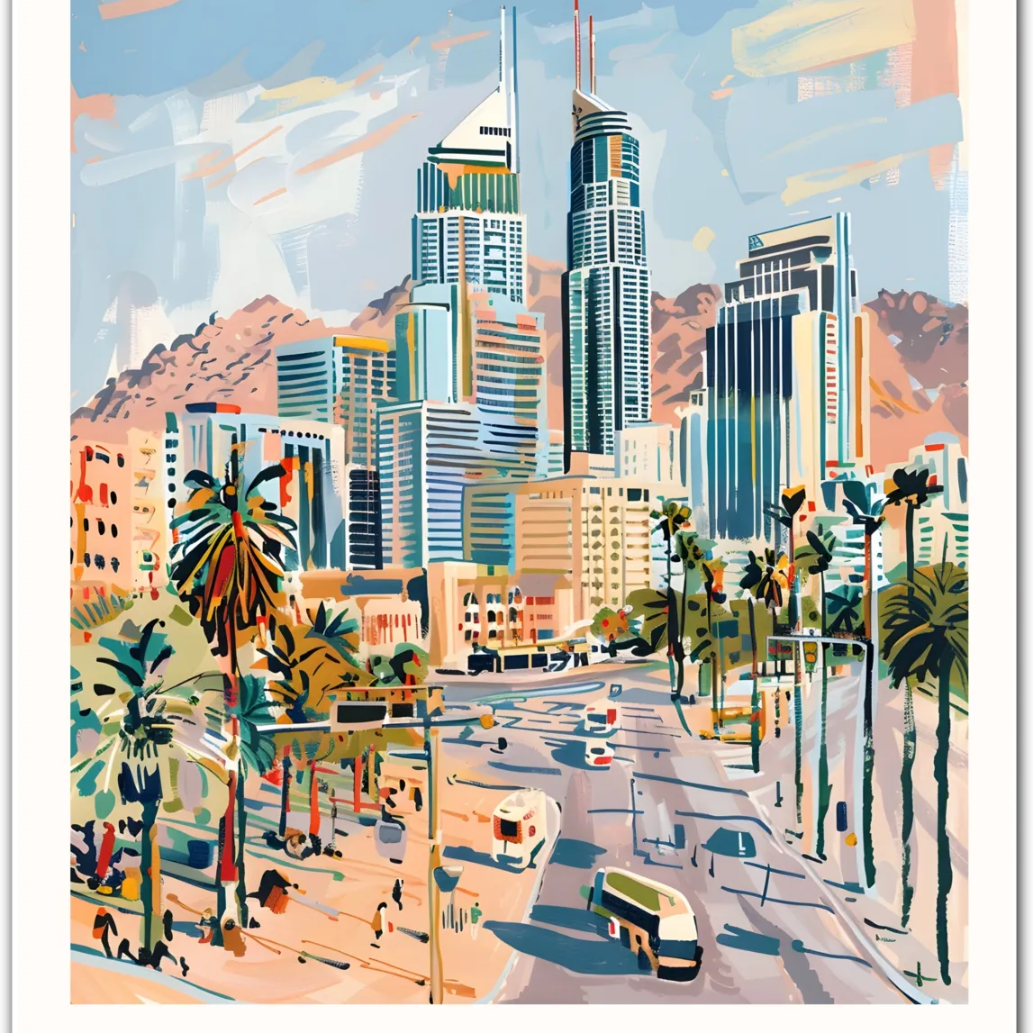 Phoenix USA Art Print – Desert Cityscape