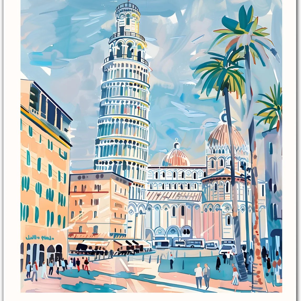 Pisa Italy Art Print – Leaning Tower of Pisa