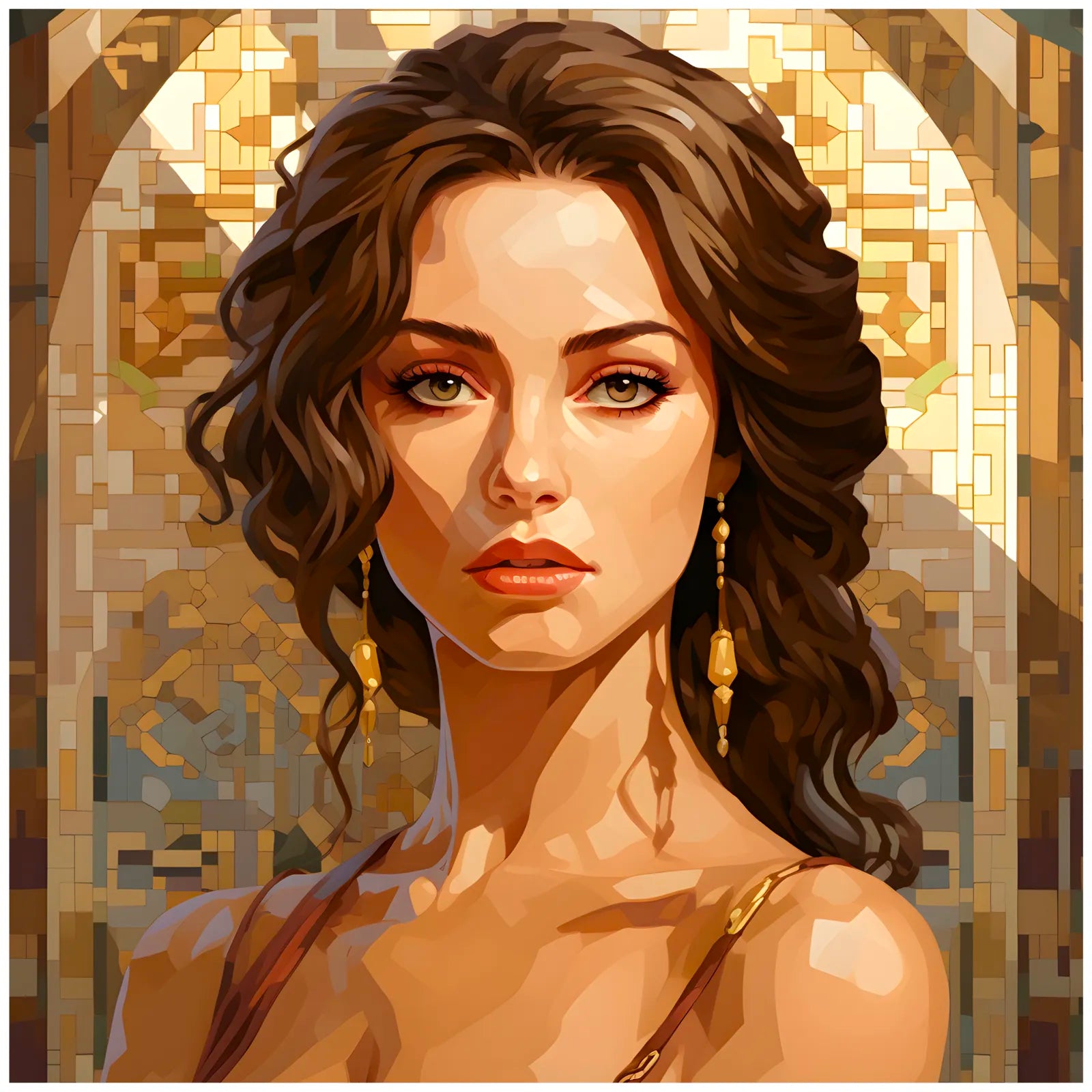 Bold Pixelated Woman Wall Art 3
