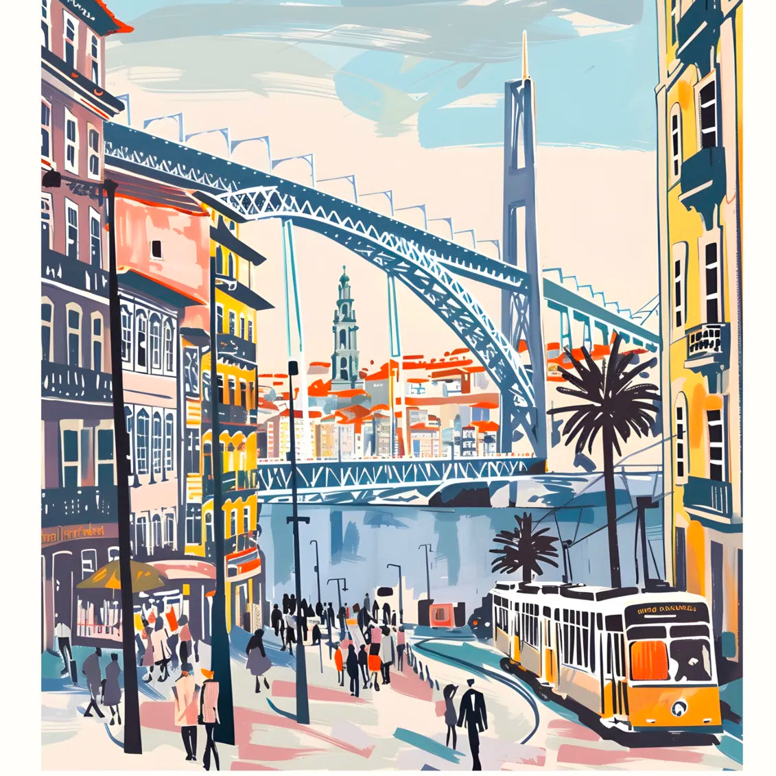 Porto River View with Bridge Art Print 3