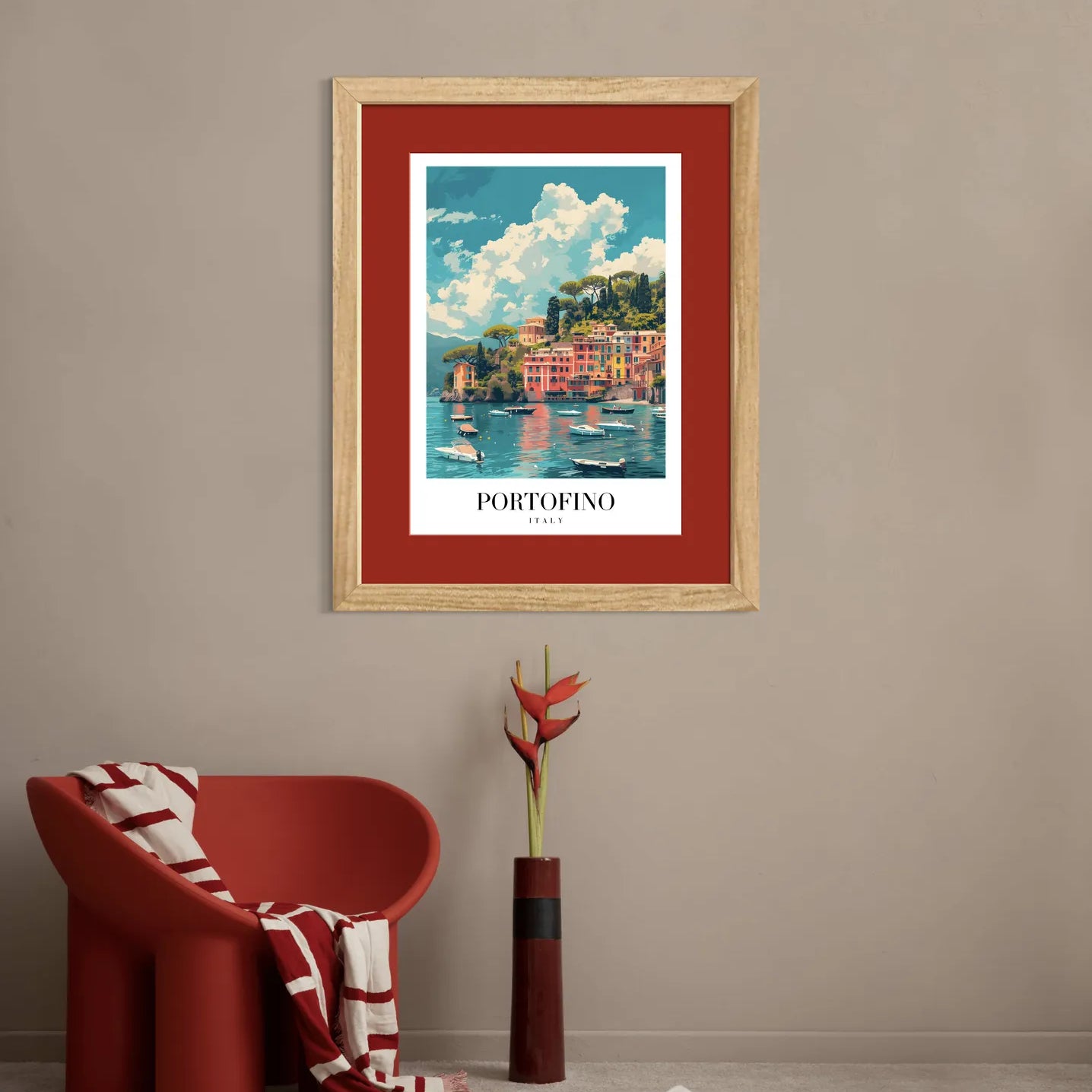 Portofino’s Coastal Charm: Colourful Italian Village Art Print