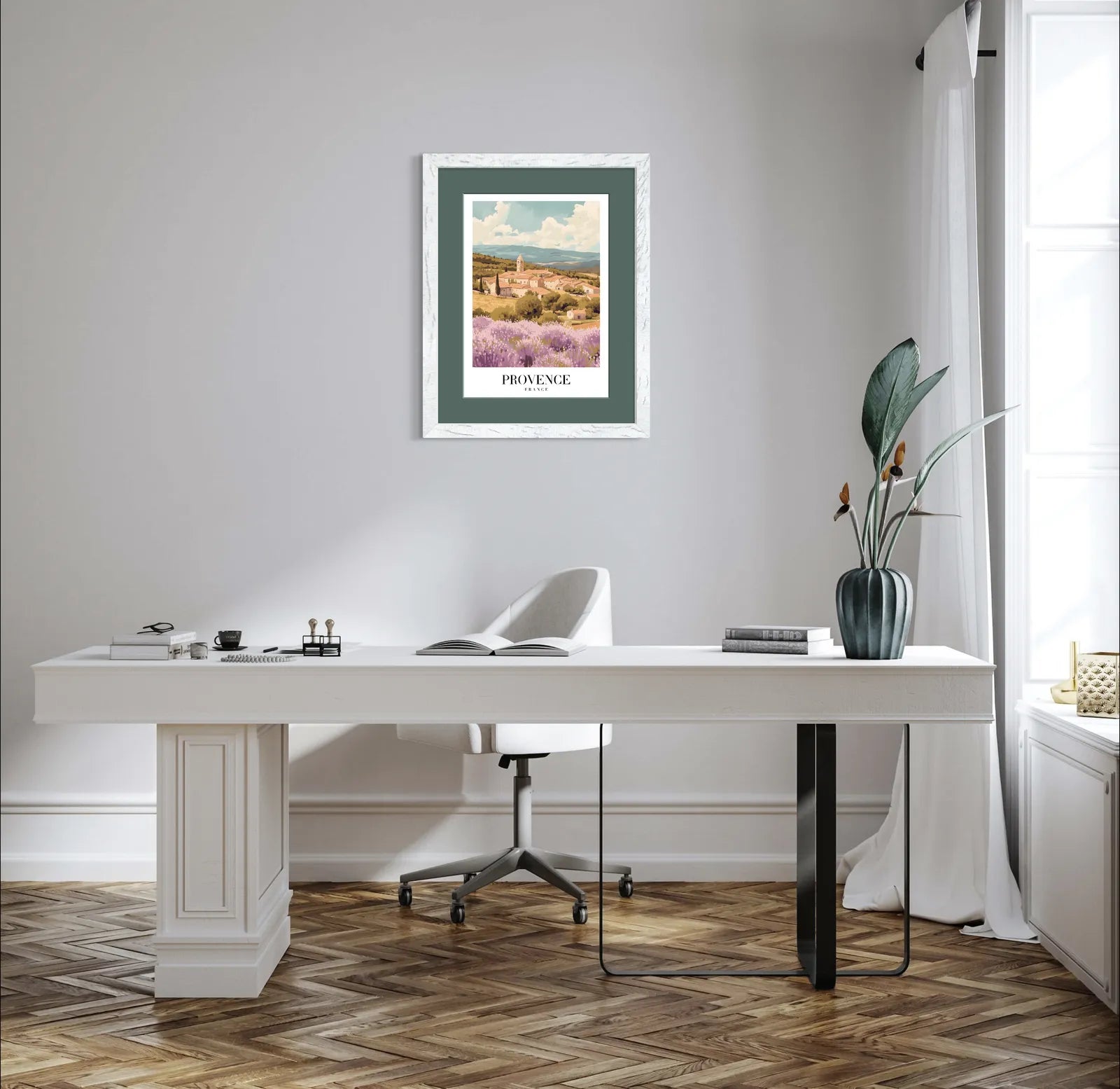 Lavender Fields of Provence: Tranquil French Countryside Art Print