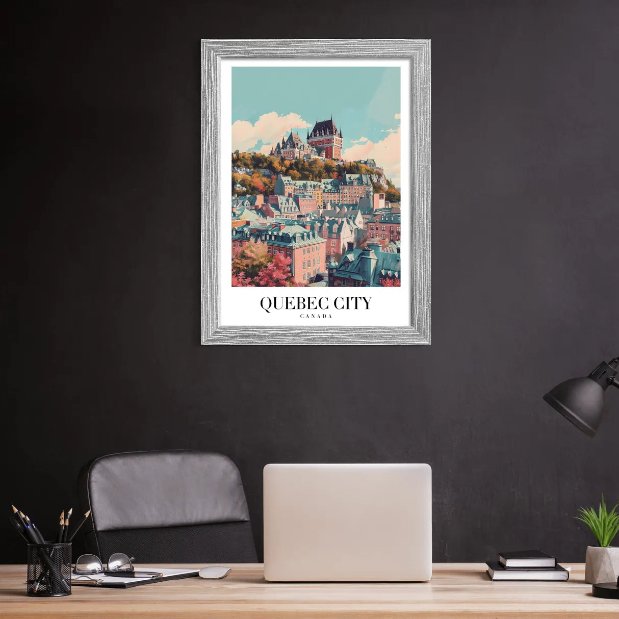 Historic Quebec City: Majestic Castle & Scenic Autumn View Art Print