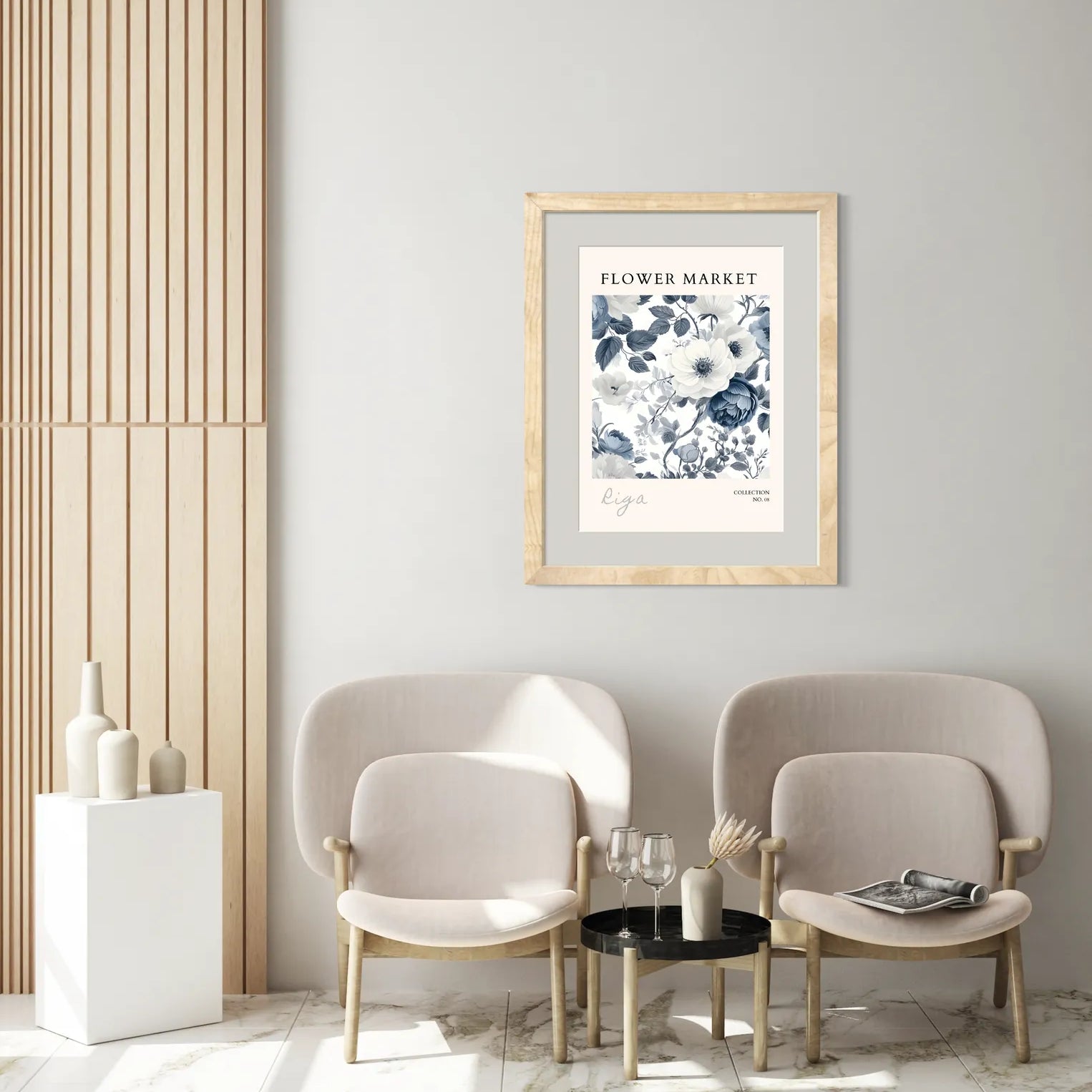 Playful Petals of Riga – Contemporary Baltic Floral Art Print