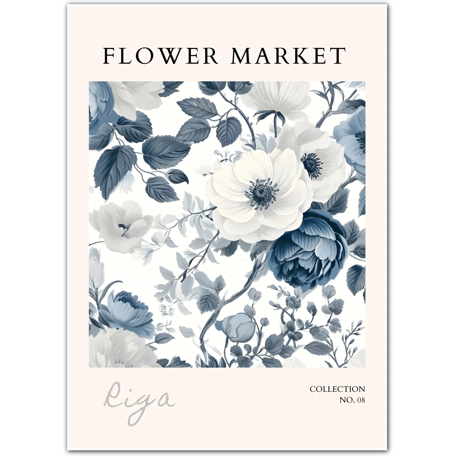 Playful Petals of Riga – Contemporary Baltic Floral Art Print