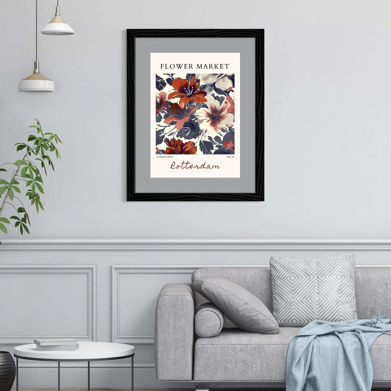 Bold Blooms of Rotterdam – Expressionist Floral Art Print