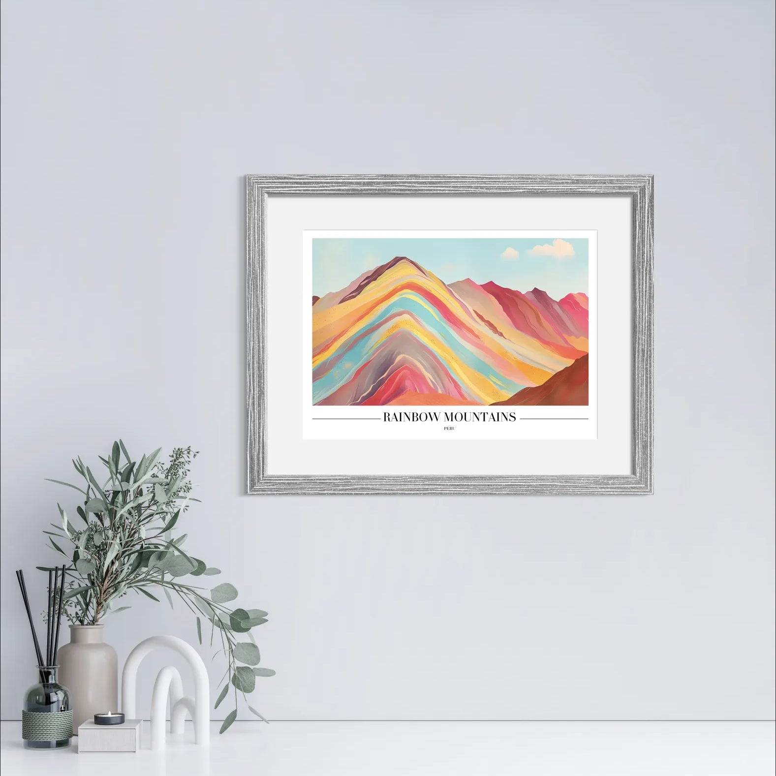 Rainbow Mountains of Peru  Art Print With Vibrant Colours 2