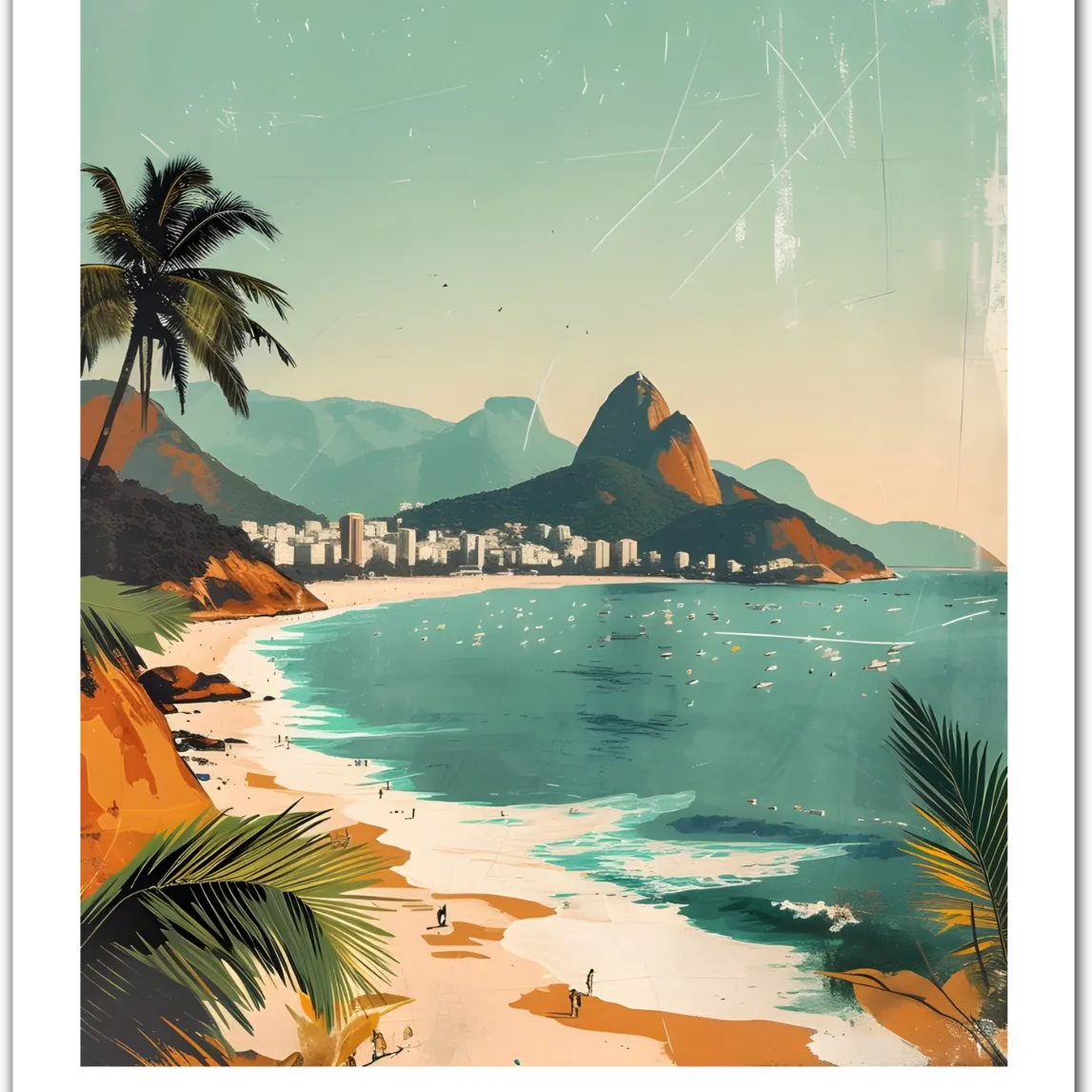 Tropical Rio de Janeiro: Iconic Beaches and Sugarloaf Mountain Art Print