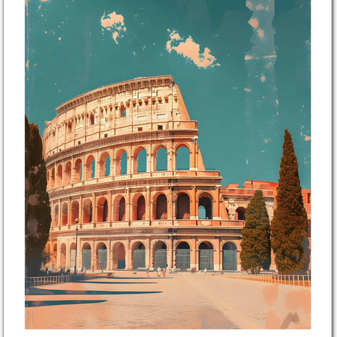 The Majestic Colosseum: Iconic Roman Landmark Art Print