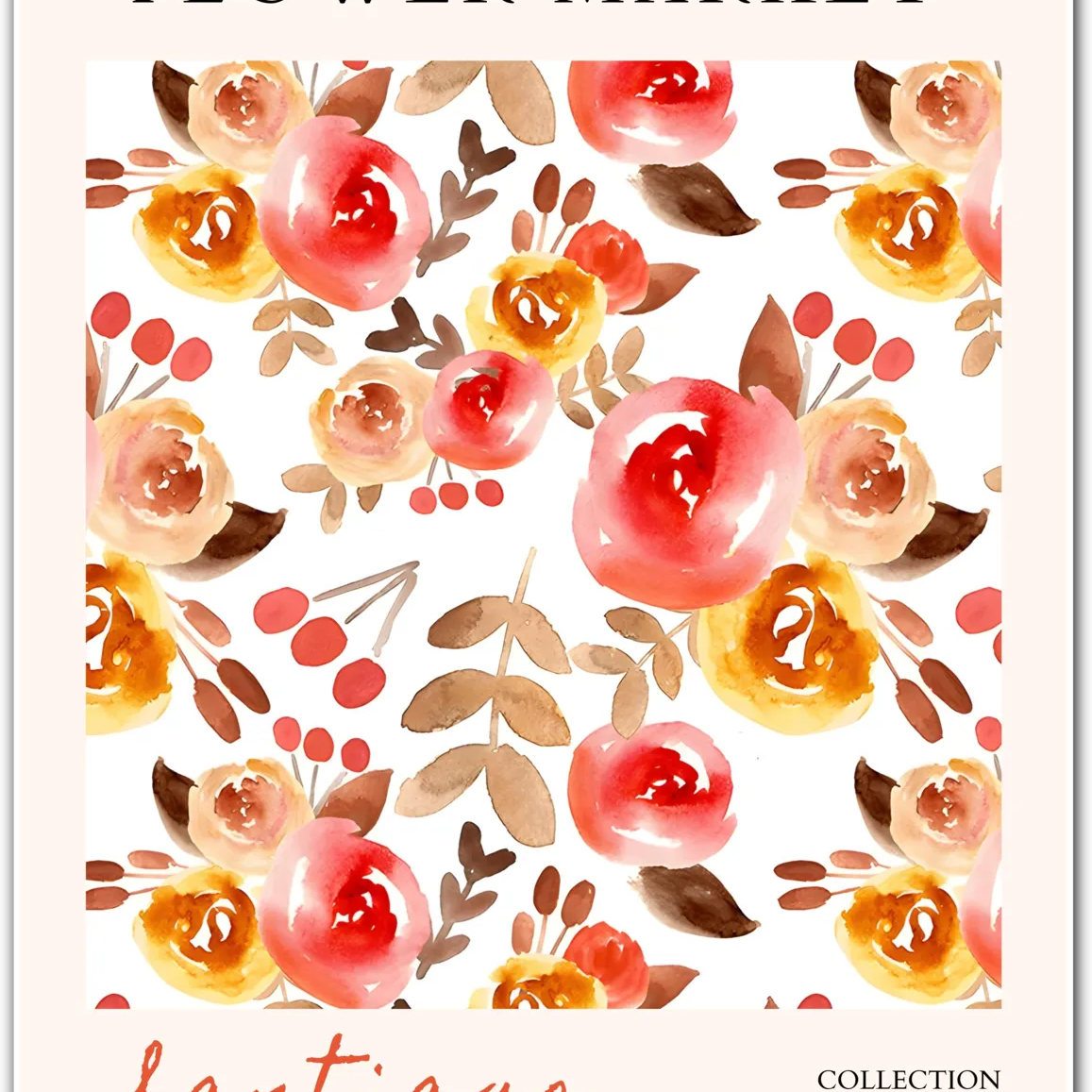 Santiago Sunset – Warm Watercolour Floral Art Print