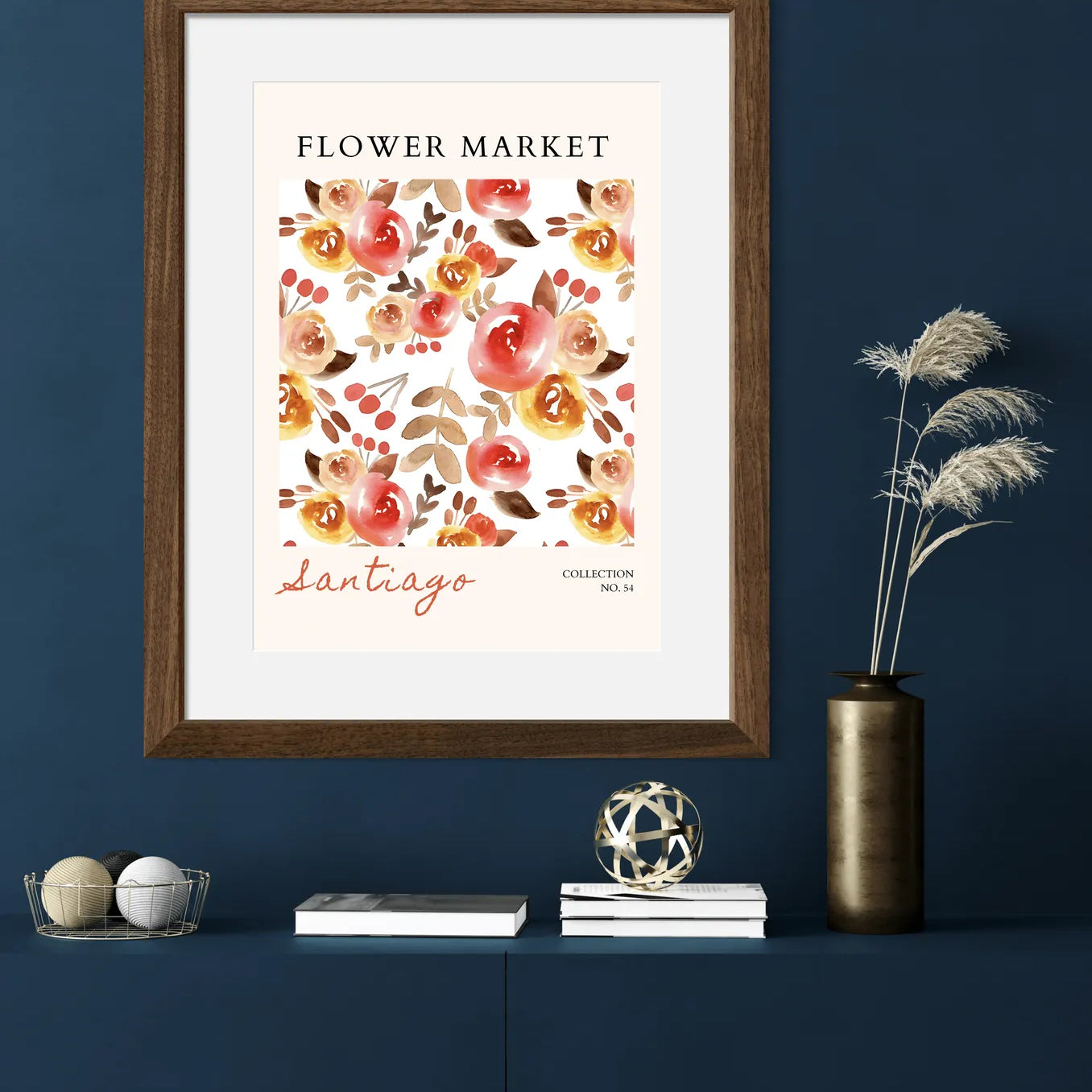 Santiago Sunset – Warm Watercolour Floral Art Print