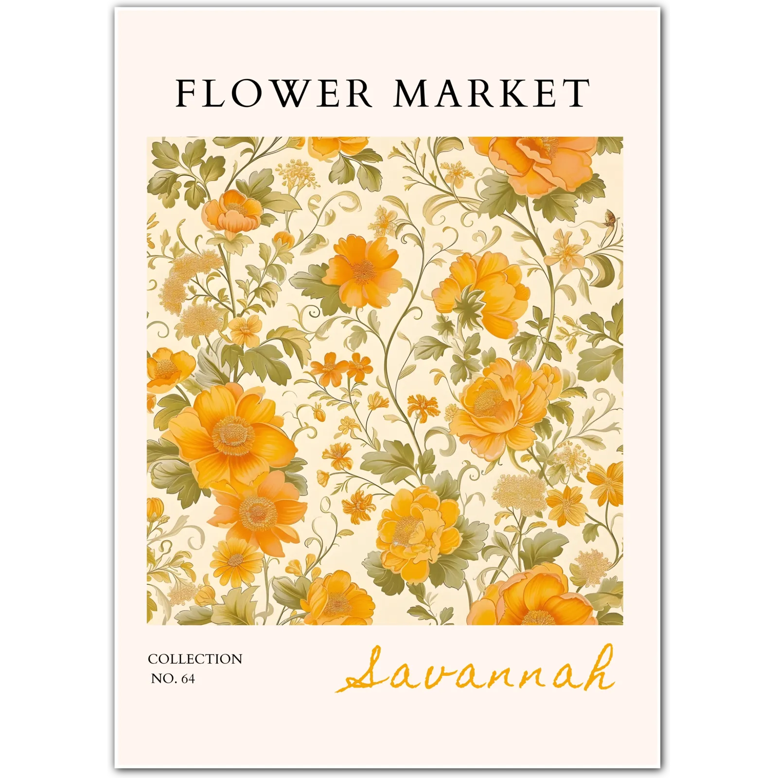 Savannah Blossoms – Golden Southern Floral Art Print