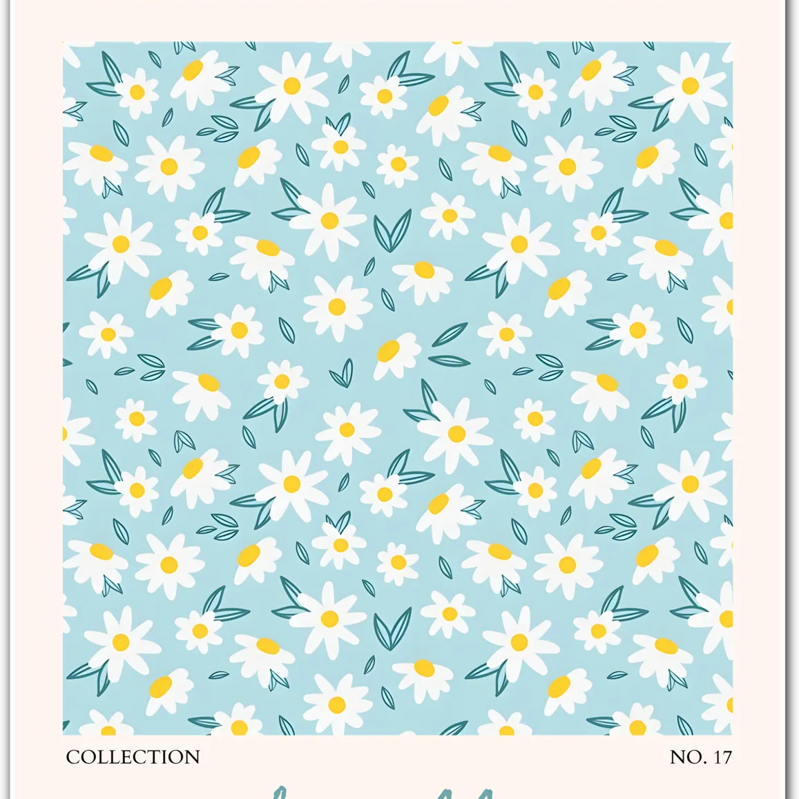 Seville Sunshine – Daisy Floral Art in Aqua