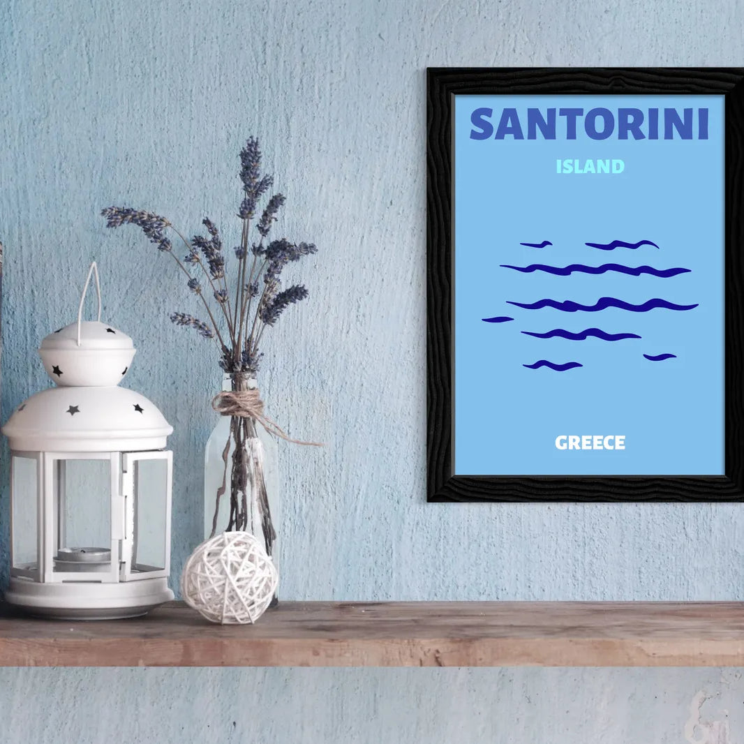 Santorini Island Greek Aegean Waves Art Print