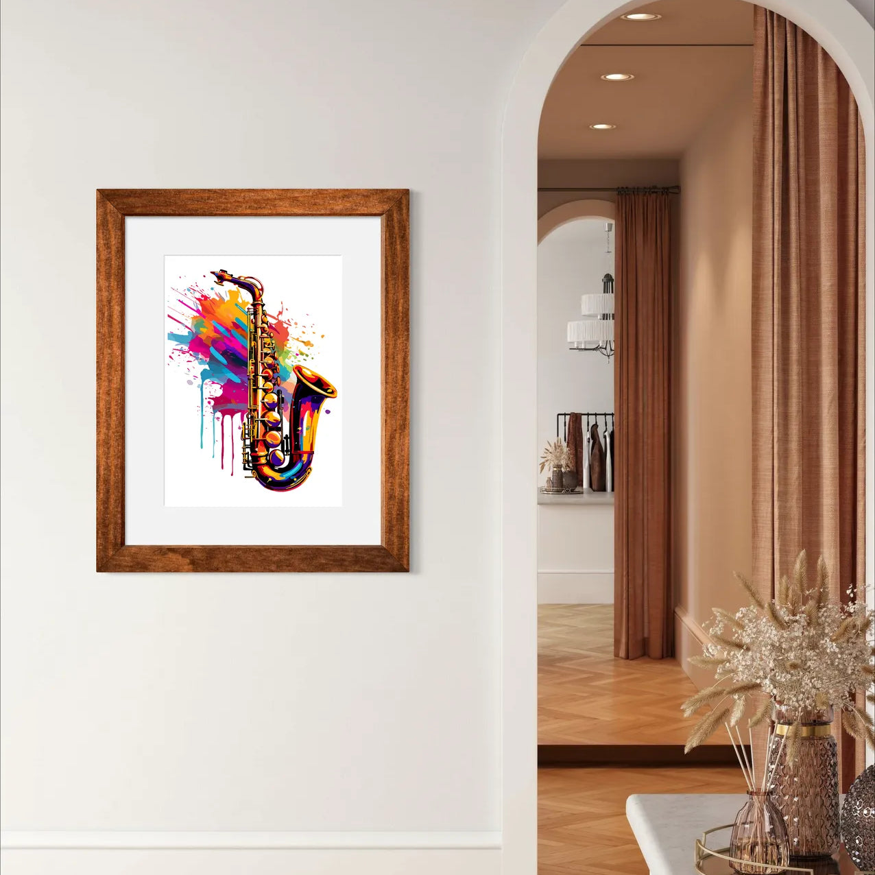 Paint Explosion Saxaphone Wall Art Print 2