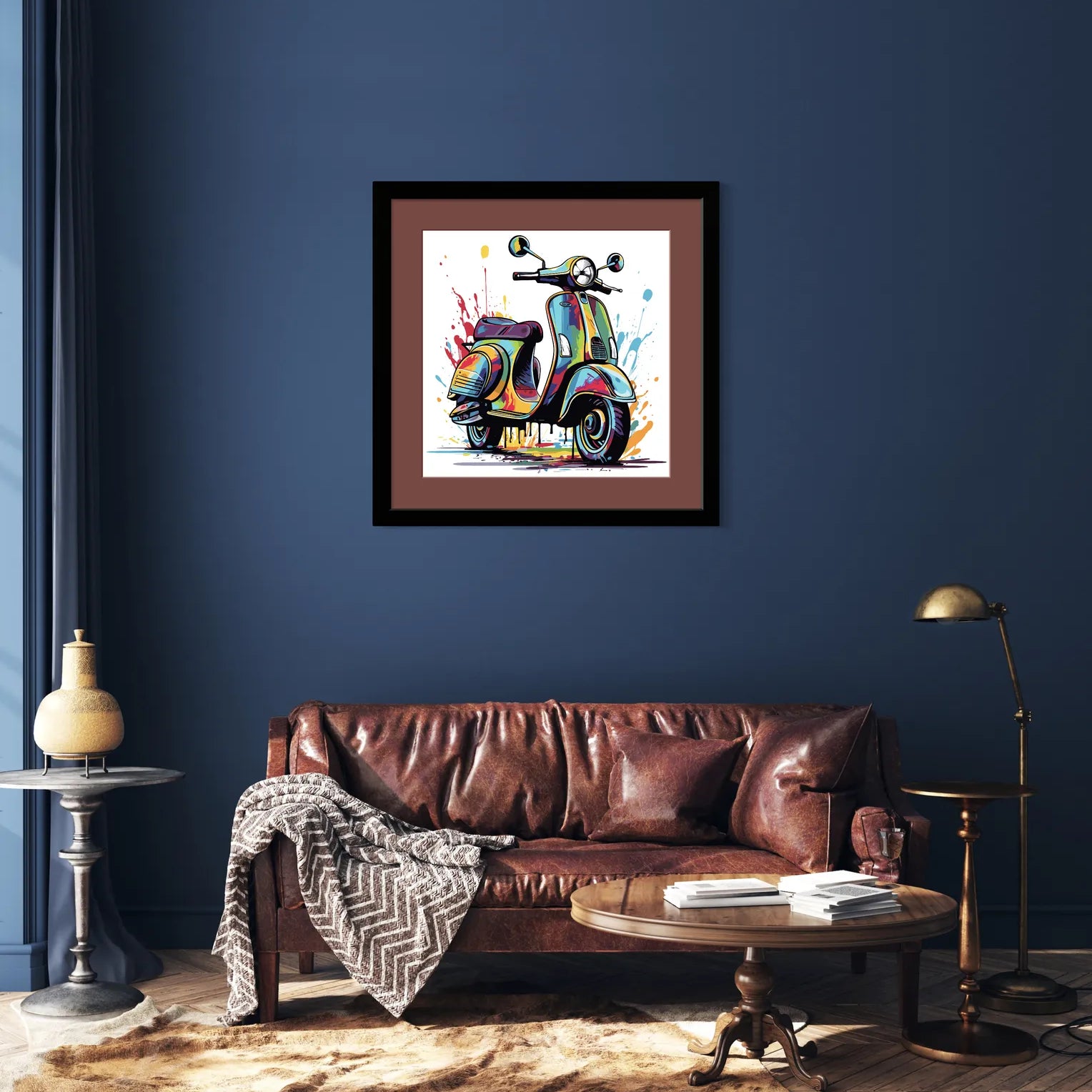 Iconic Vespa Riding Through the Paint Artwork 2