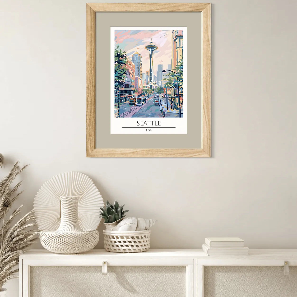Seattle USA Art Print – Space Needle Cityscape