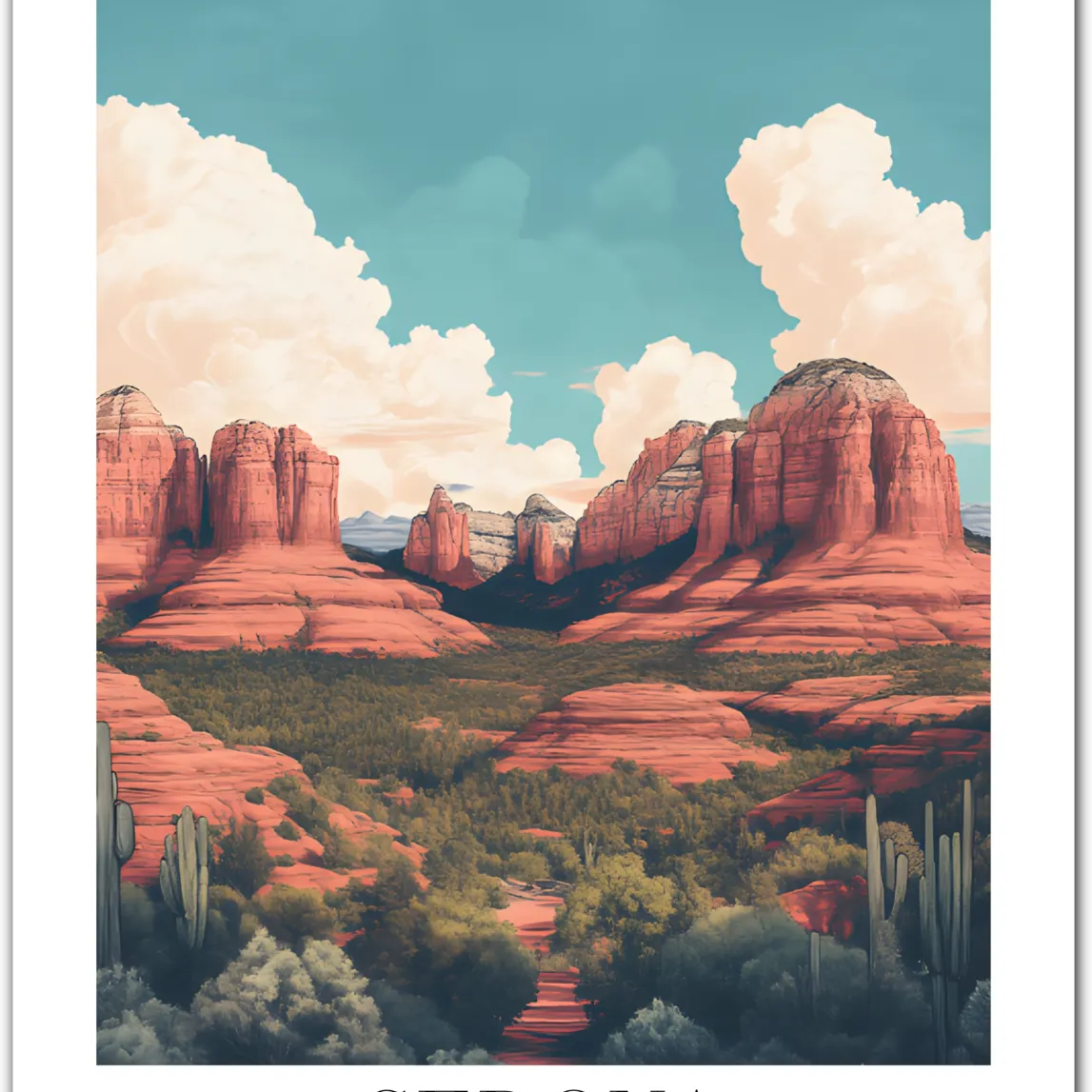 Red Rock Majesty: Sedona’s Awe-Inspiring Desert Landscape Art Print