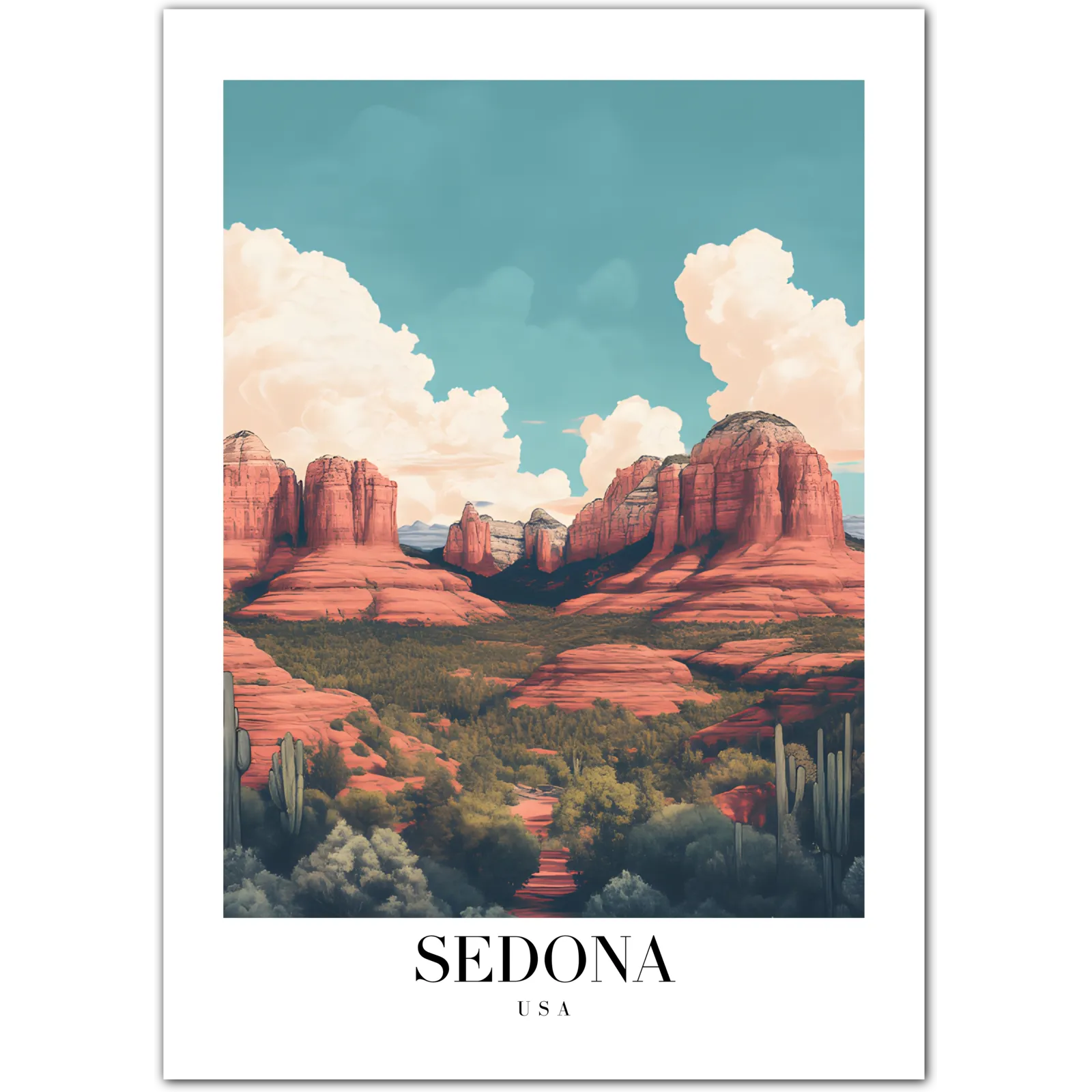 Red Rock Majesty: Sedona’s Awe-Inspiring Desert Landscape Art Print