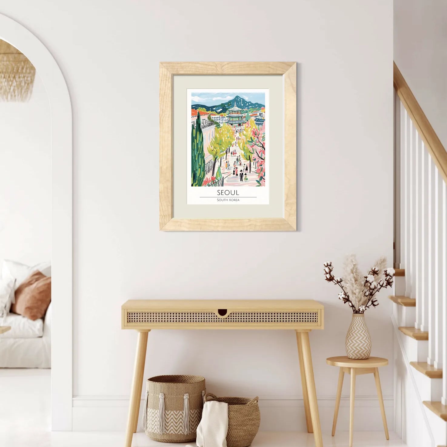 Seoul Cityscape with Pagoda Art Print 2