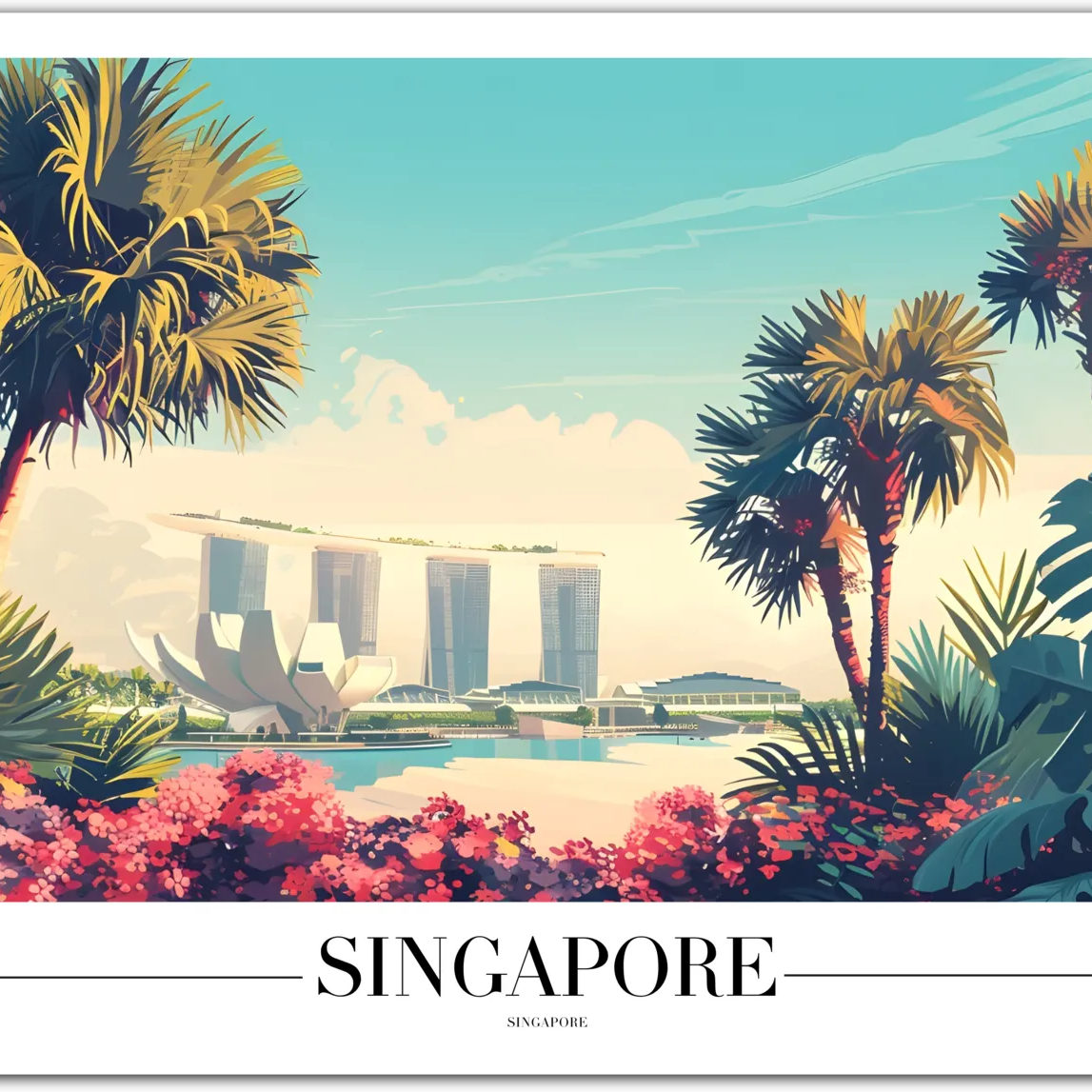 Singapore City Art Print with Marina Bay Sands