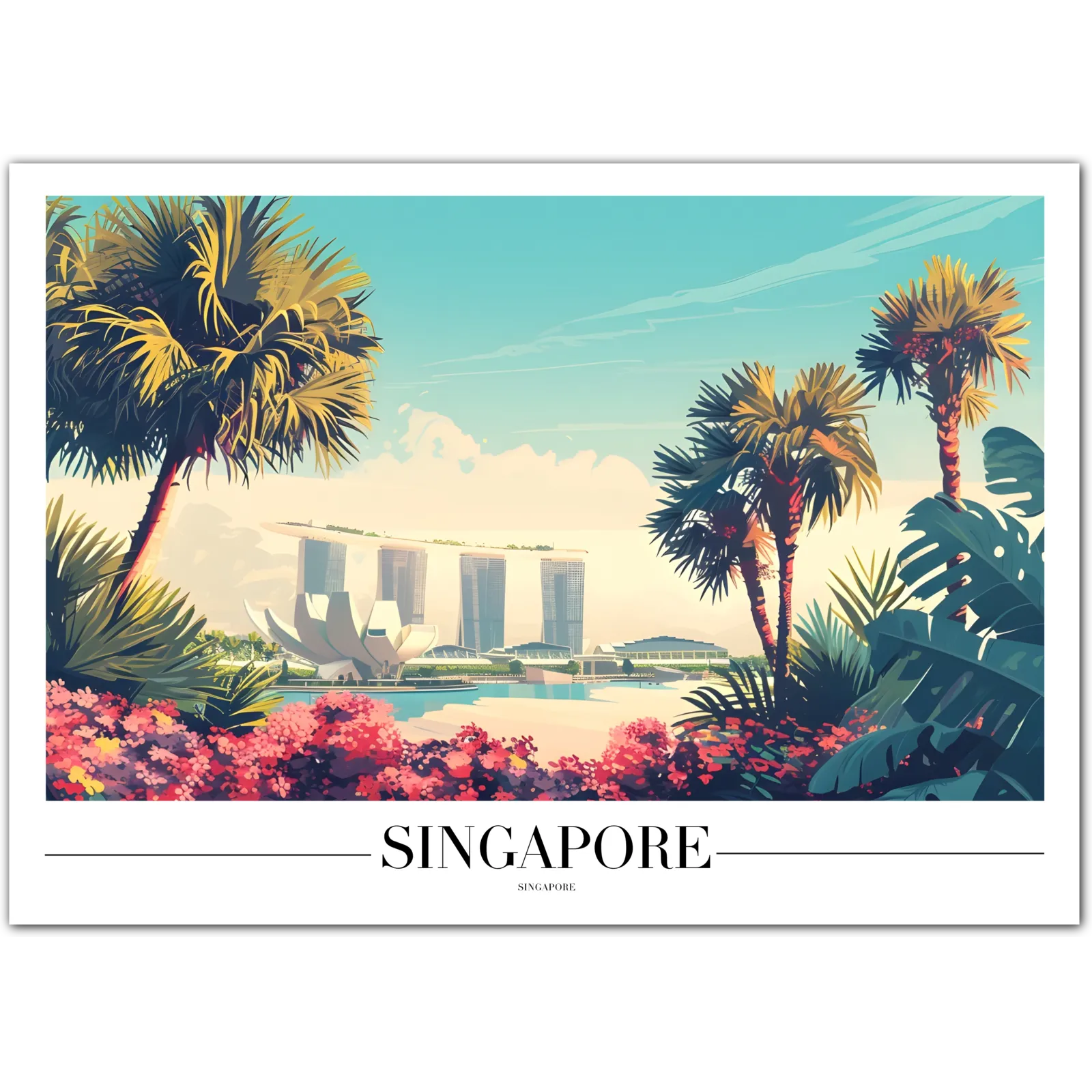 Singapore City Art Print with Marina Bay Sands